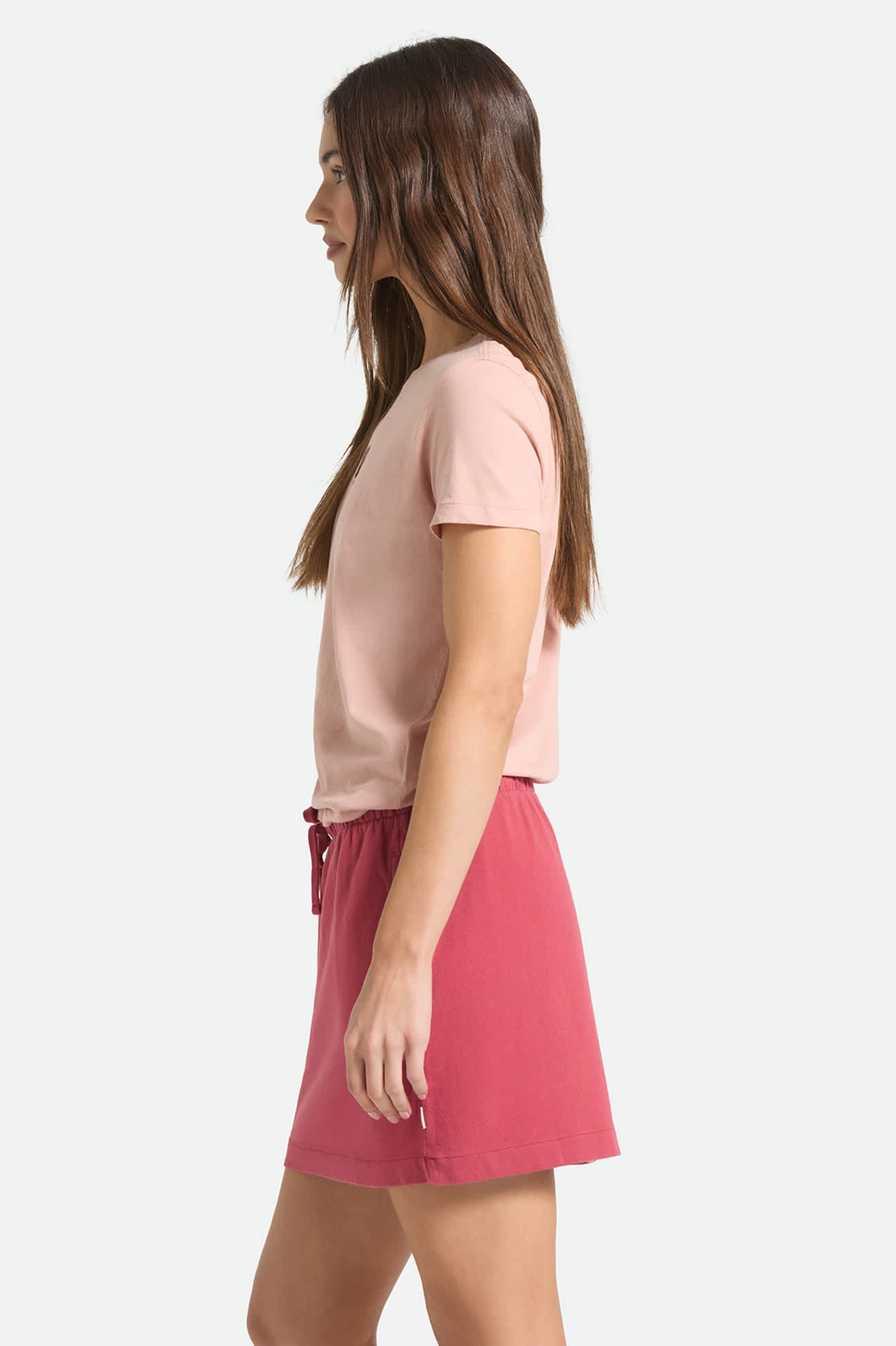 Women's Two Boots Slim Crew T-Shirt in the color Silver Pink - Women's Side View