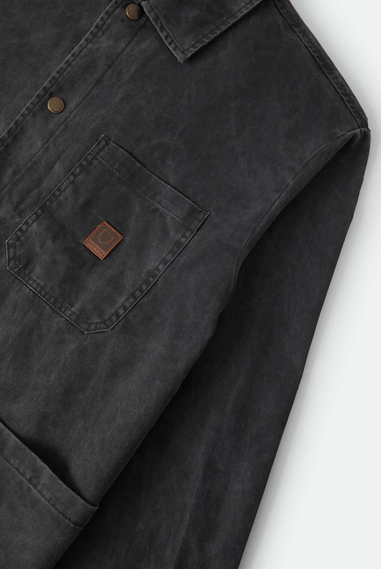 Men's Painters Jacket in the color Washed Black - Additional Laydown image