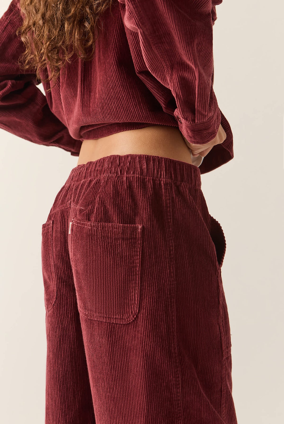 Women's Utility Everyday Barrel Pant in the color Wild Ginger Cord - Women's Side View