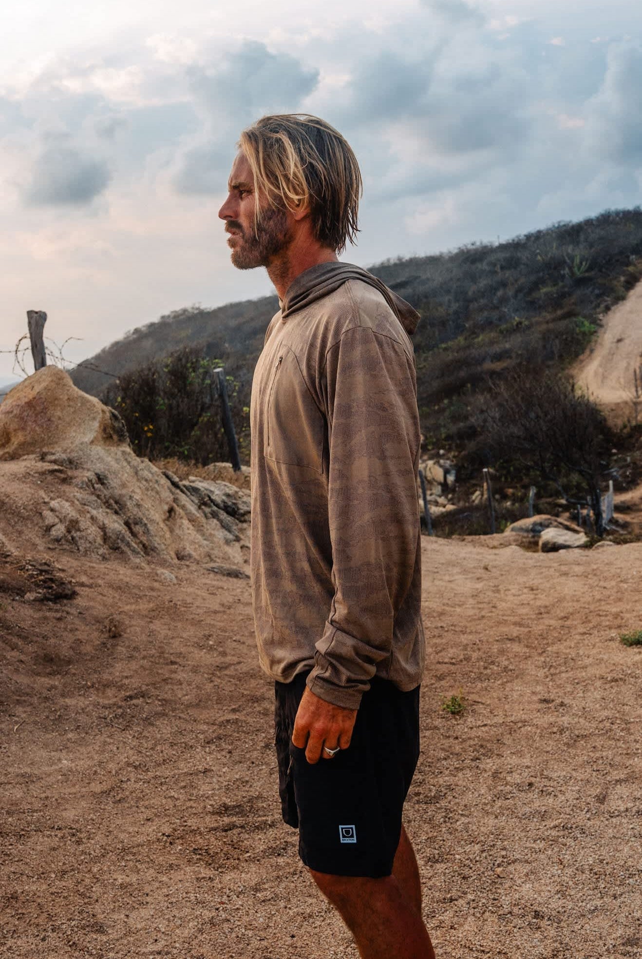 Men's Journey Long Sleeve Sun Hoodie in the color Desert Tiger Camo - Men's Lifestyle image