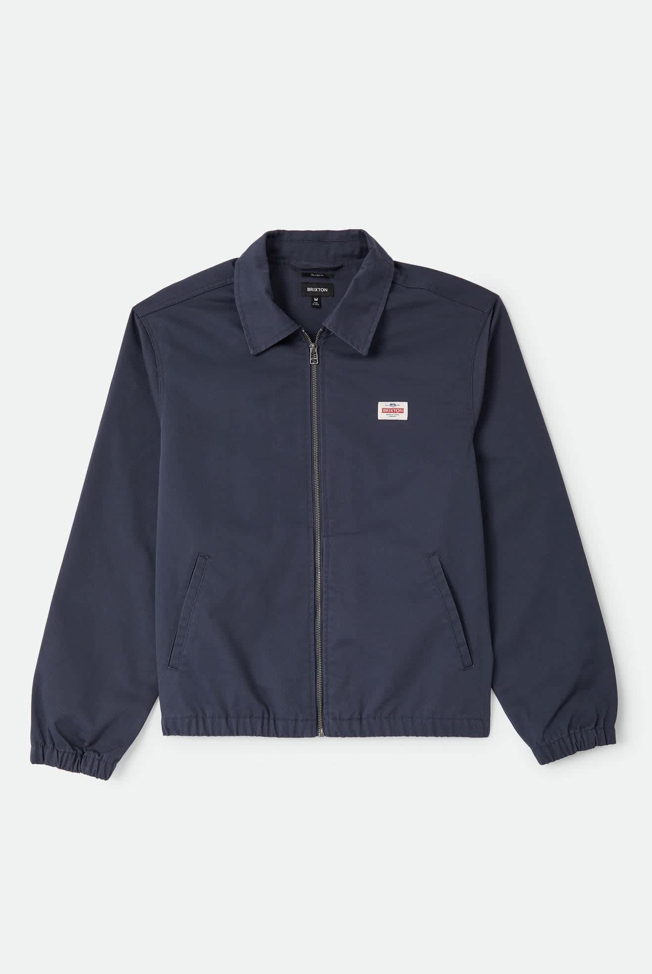 Men's Trademark Lightweight Garage Zip Jacket in the color Washed Navy - Front Product View