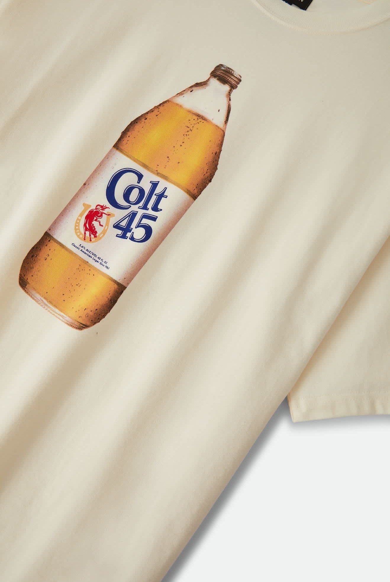 Men's Colt 45 Forty Oz Short Sleeve Oversized T-Shirt in the color Natural - Additional Laydown image