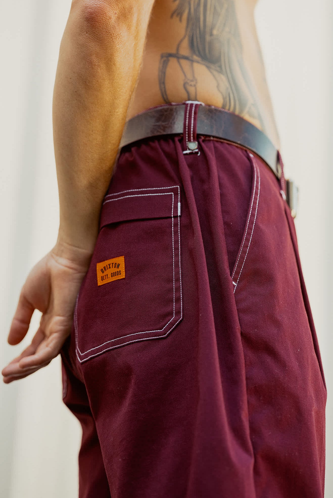 Men's Union Baggy Pant in the color Port - Men's Lifestyle image