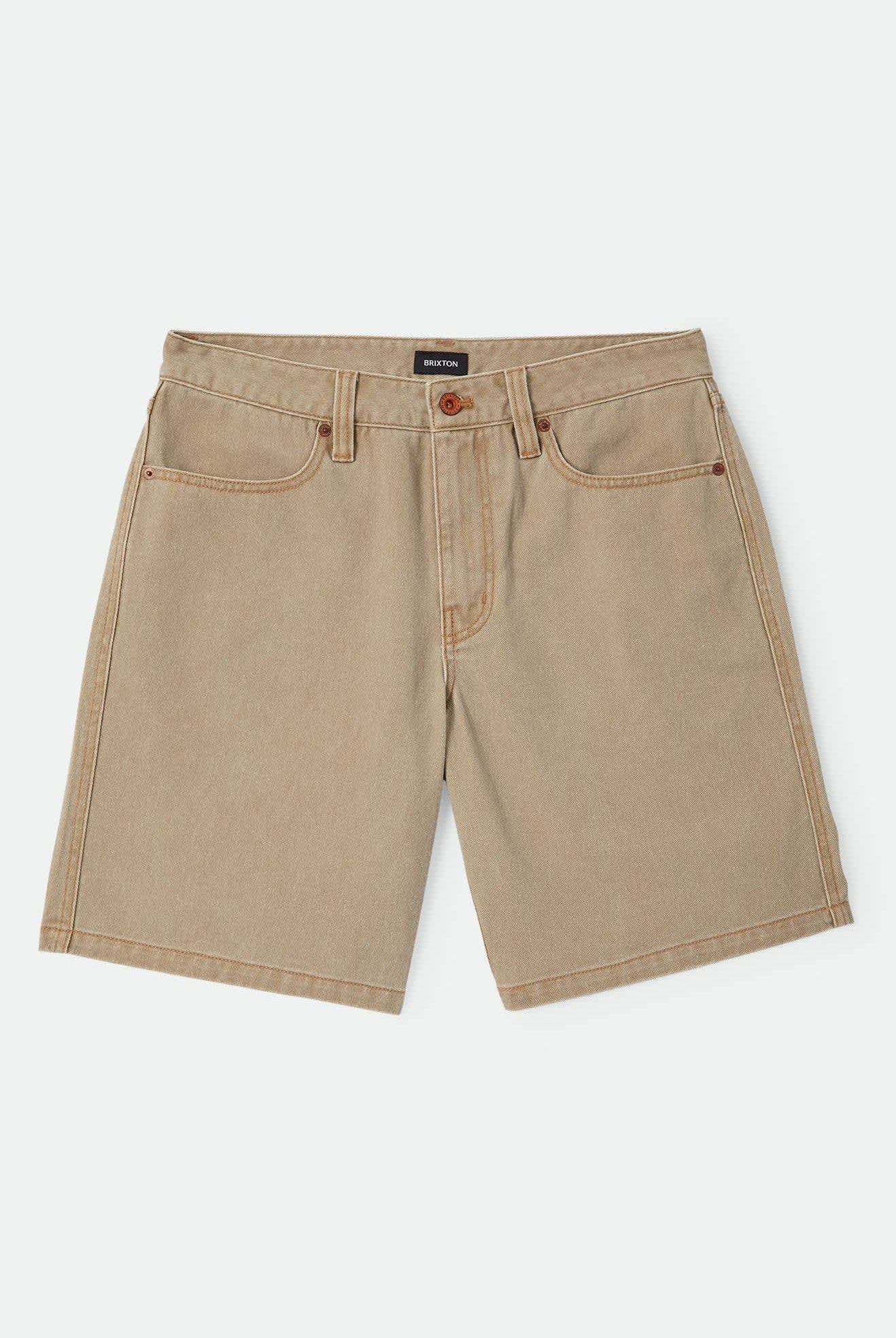 Men's Brixton Relaxed Short in the color Washed British Khaki - Front Product View