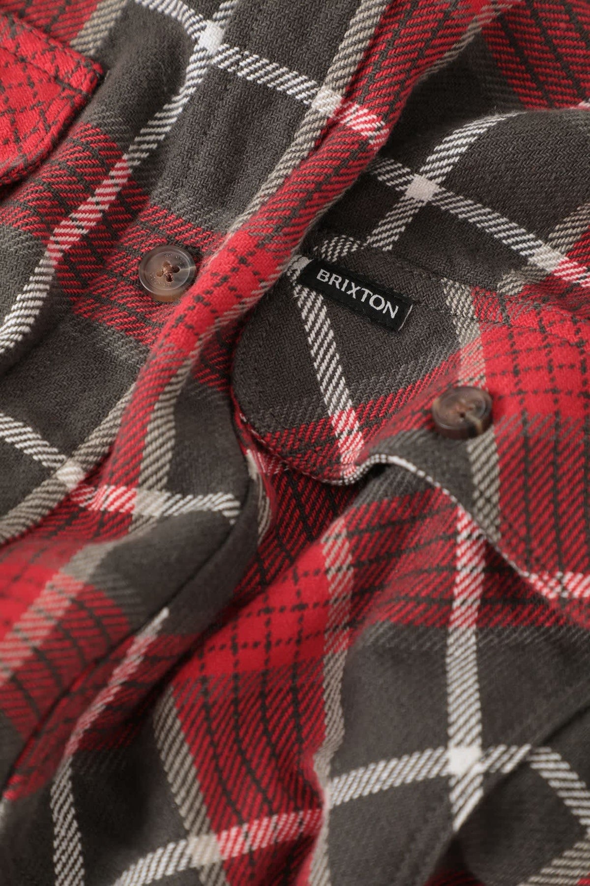 Men's Bowery Flannel in the color Washed Red/Black - Additional Laydown image