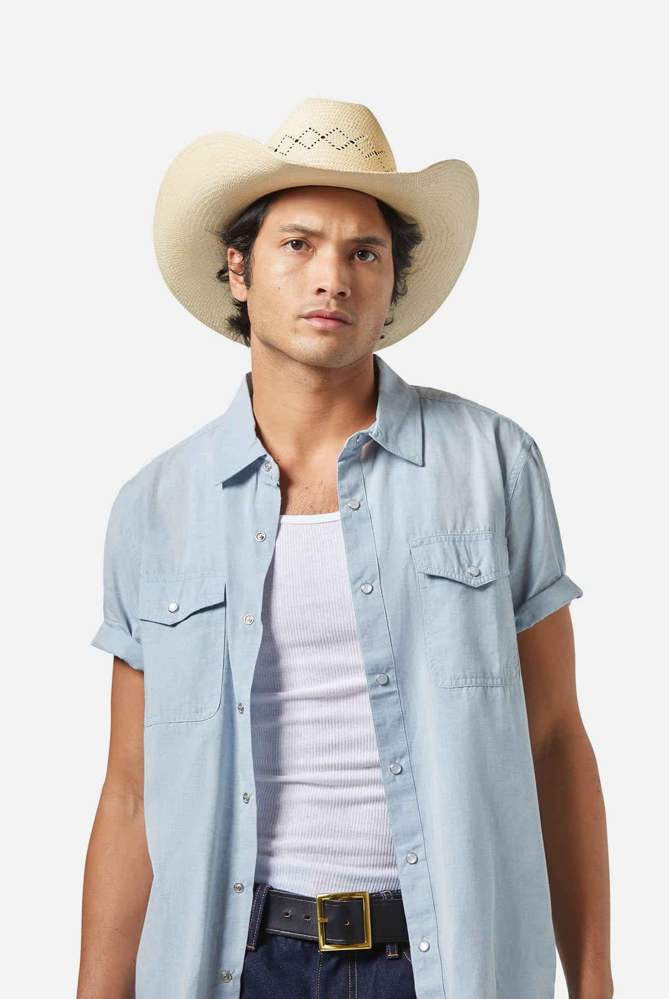 Unisex Laredo Panama Straw Cowboy Hat in the color Catalina Sand - Men's Front View