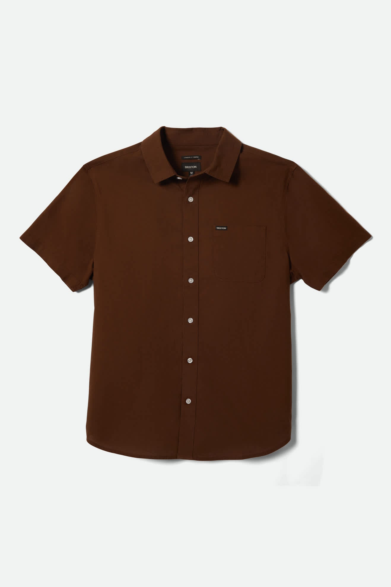 Men's Charter Oxford S/S Shirt in the color Dark Earth Textured - Front Product View