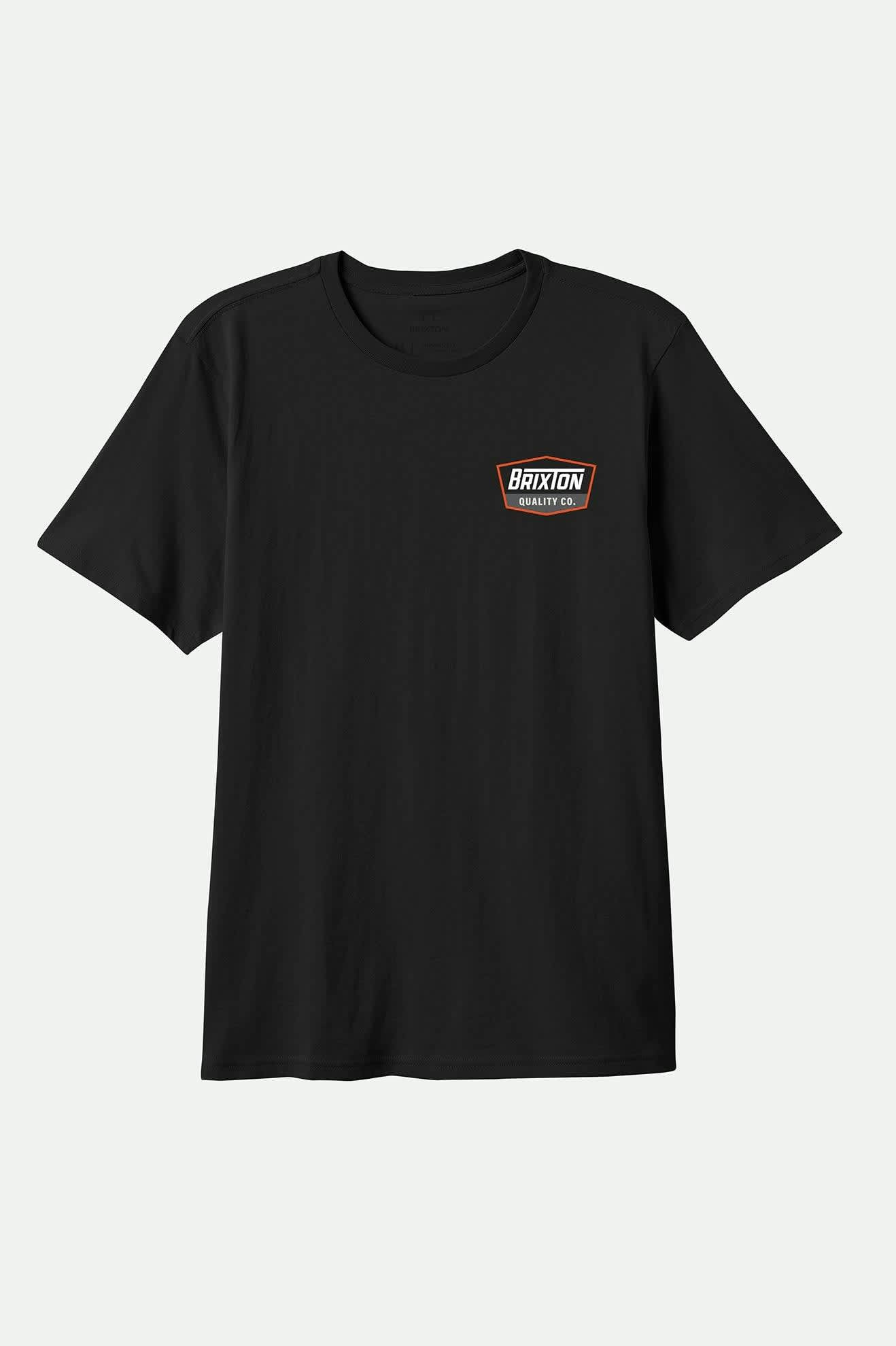 Men's Regal S/S Standard T-Shirt in the color Black/Classic Orange/White - Front Product View