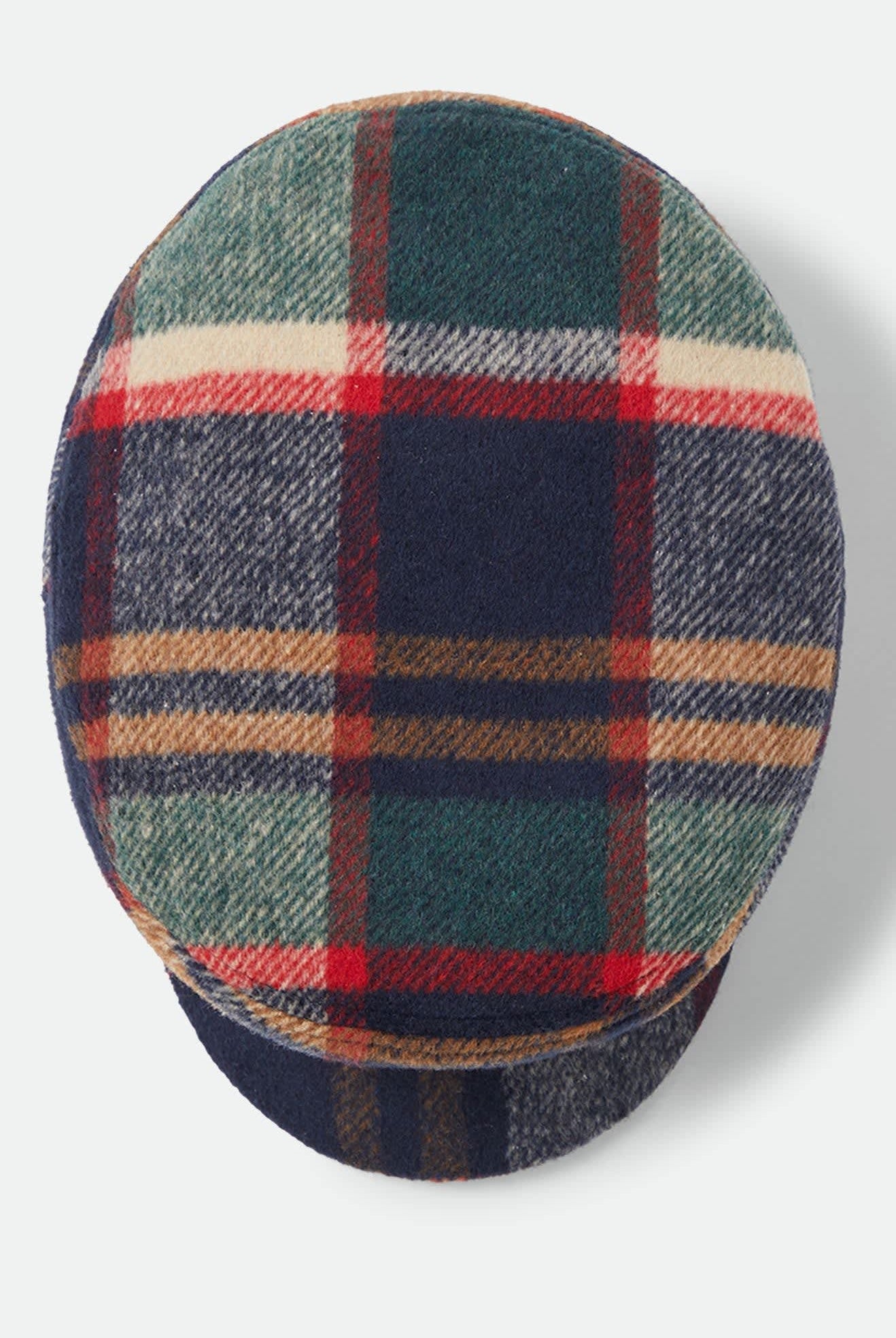 Unisex Fiddler Fisherman Cap in the color Navy/Green/Red/Cream - Additional Laydown image
