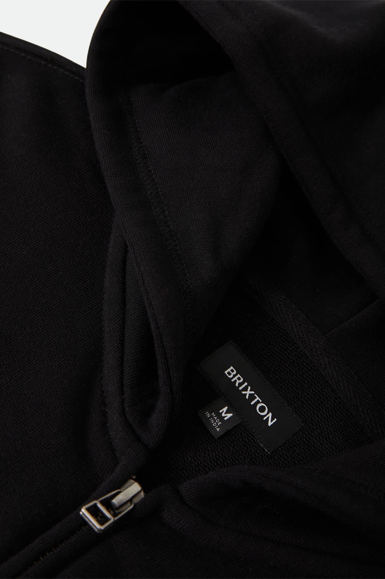 Men's Dugout Zip Hood Fleece in the color Black/Grey - Additional Laydown image