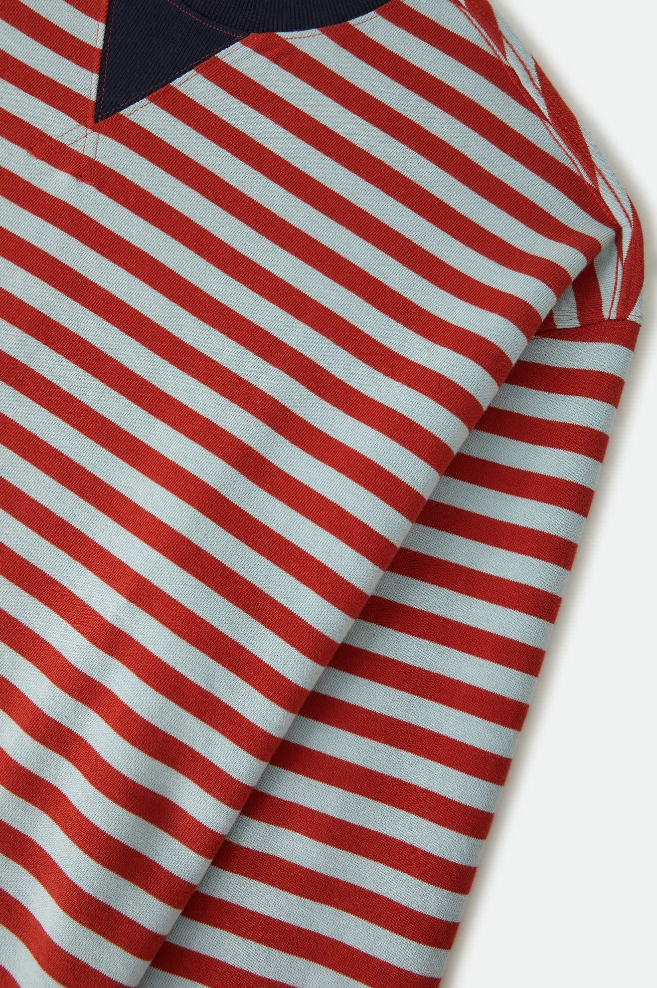 Women's Retro Rugby Polo in the color Sea Grass/Rust - Additional Laydown image