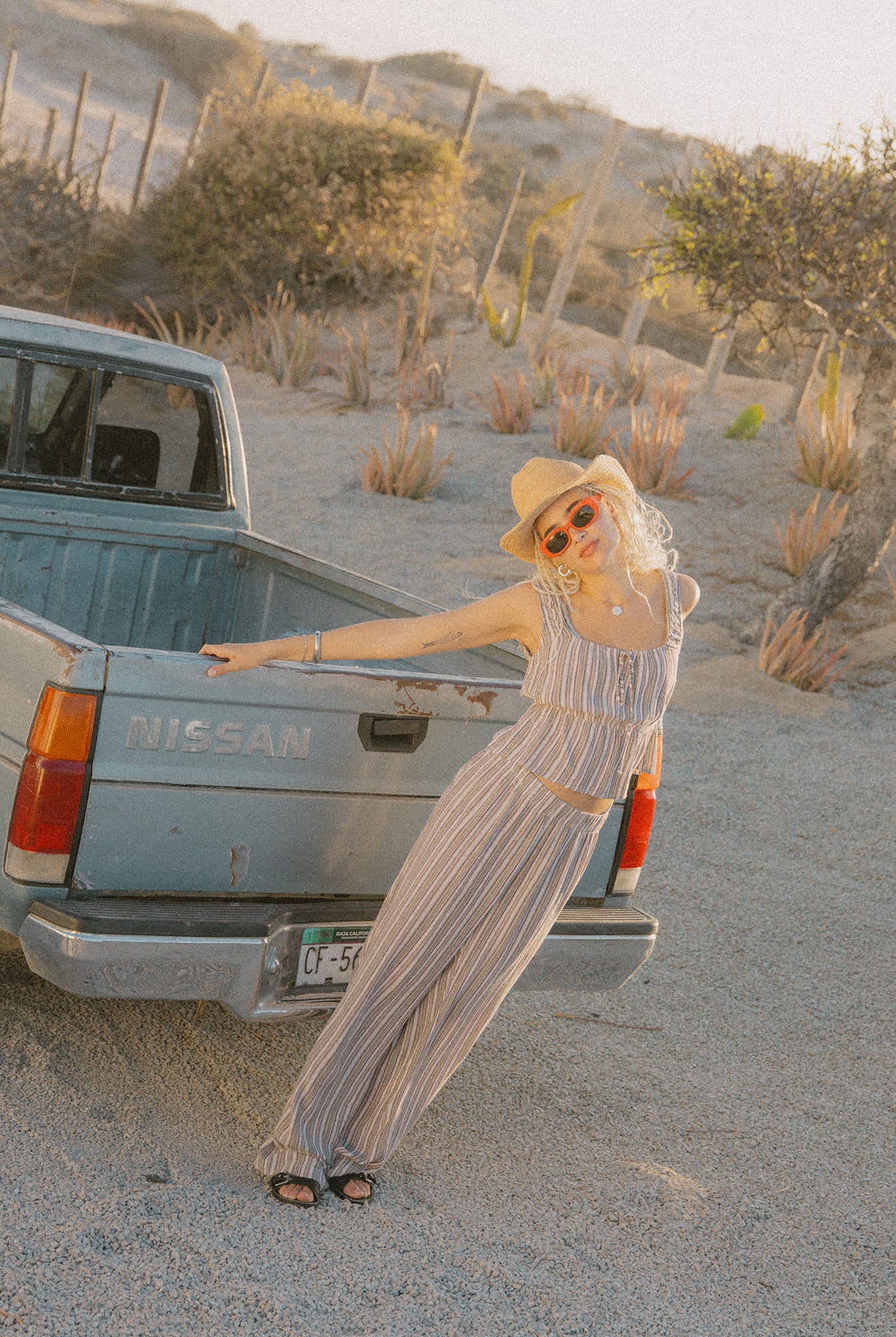 Women's The Abigail Tie Top in the color Worn In Robust Red Stripe - Men's Lifestyle image