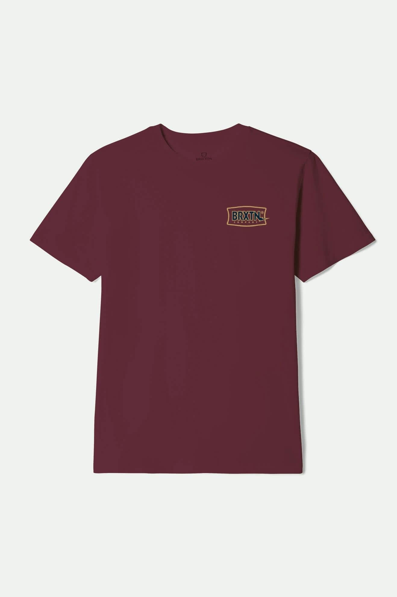 Men's Lightning S/S Standard T-Shirt in the color Burgundy - Front Product View