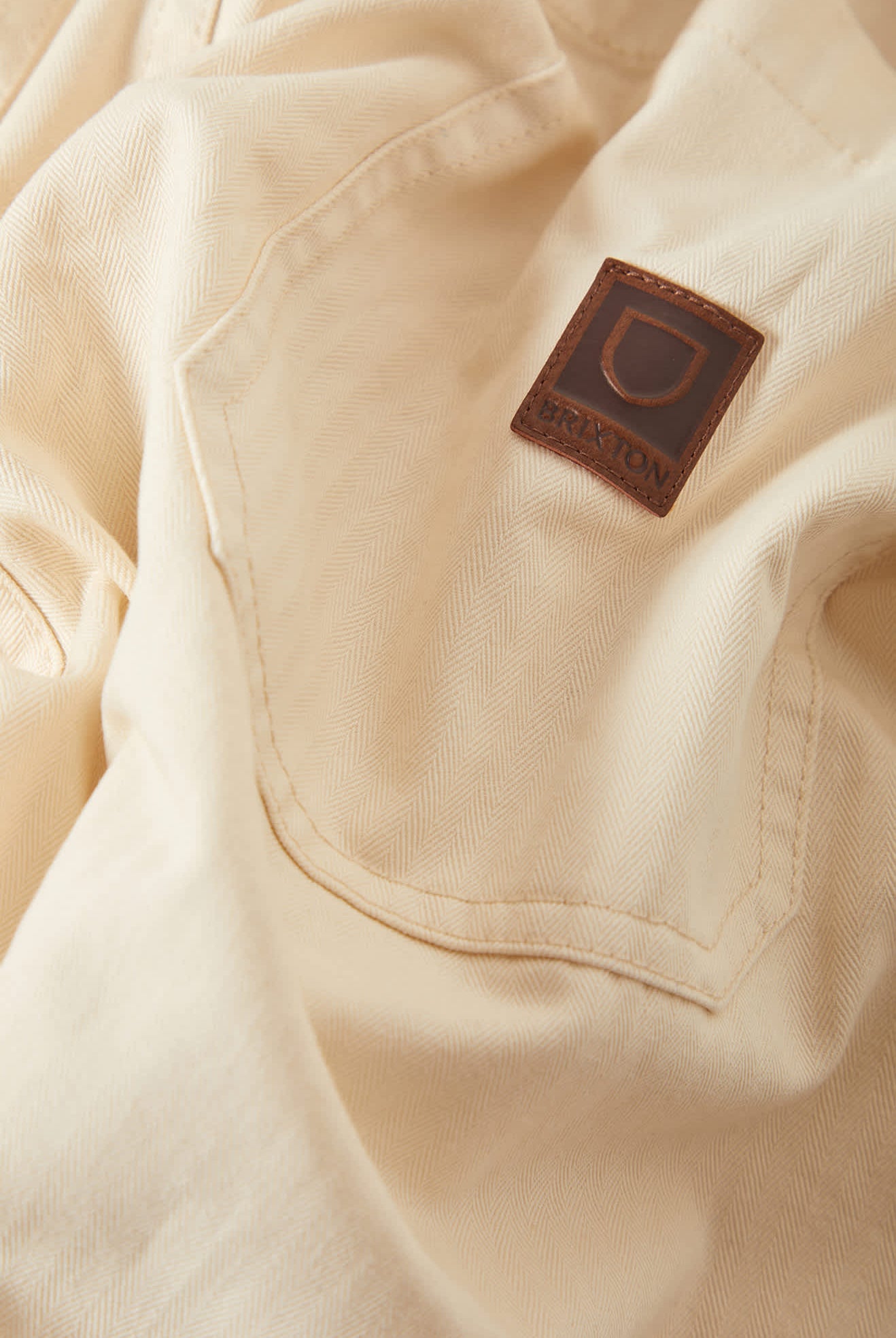 Men's Surplus Vintage Wash Herringbone Short in the color Whitecap - Additional Laydown image