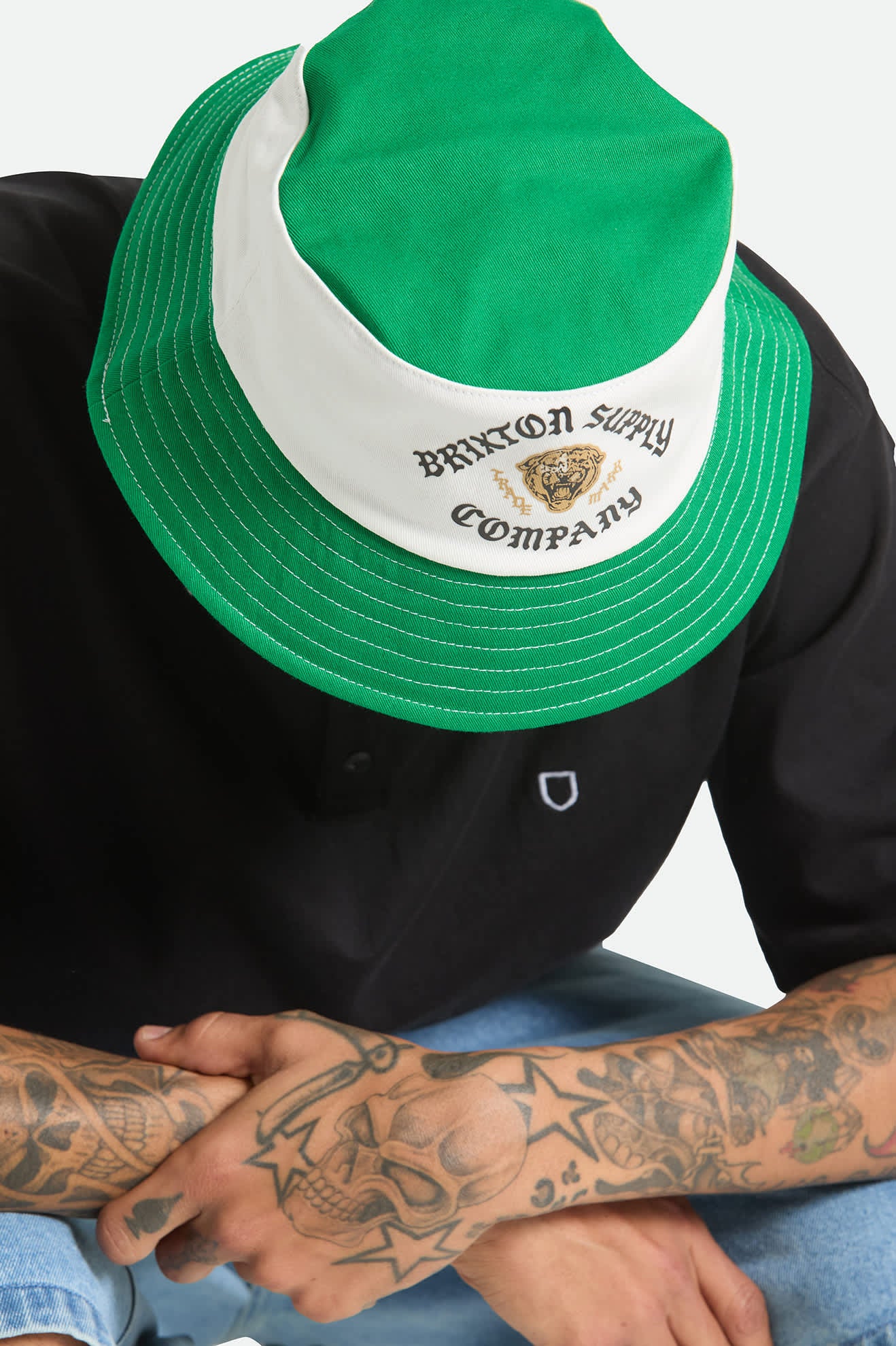 Unisex Eldon Packable Bucket Hat in the color Green/Off White Morado - Additional Fit image