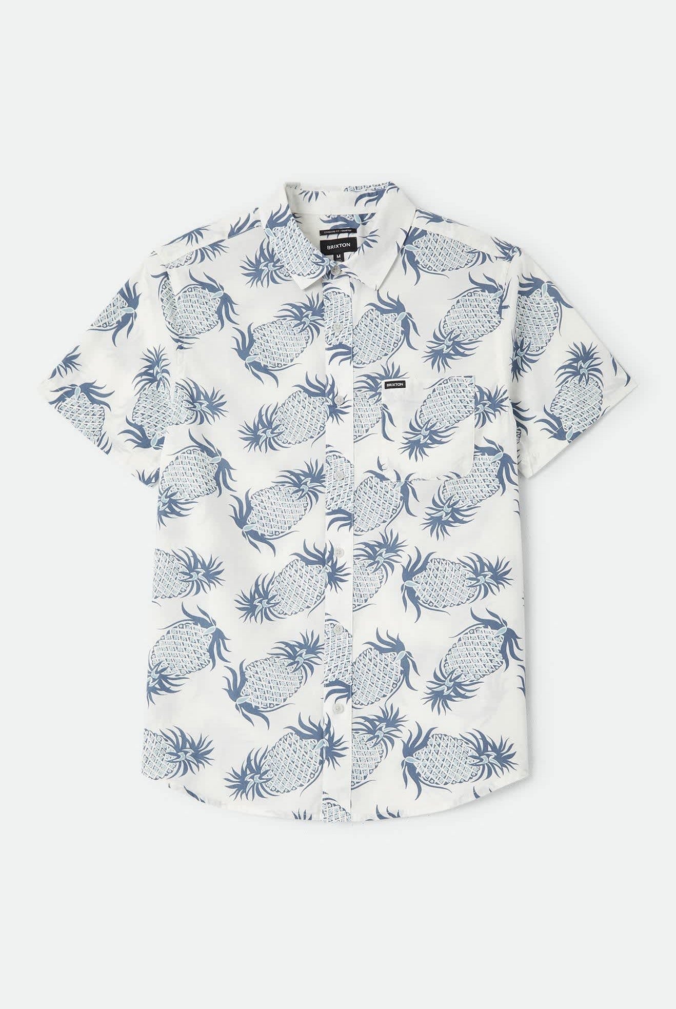 Men's Charter Print Shirt in the color Off White Pineapple - Front Product View
