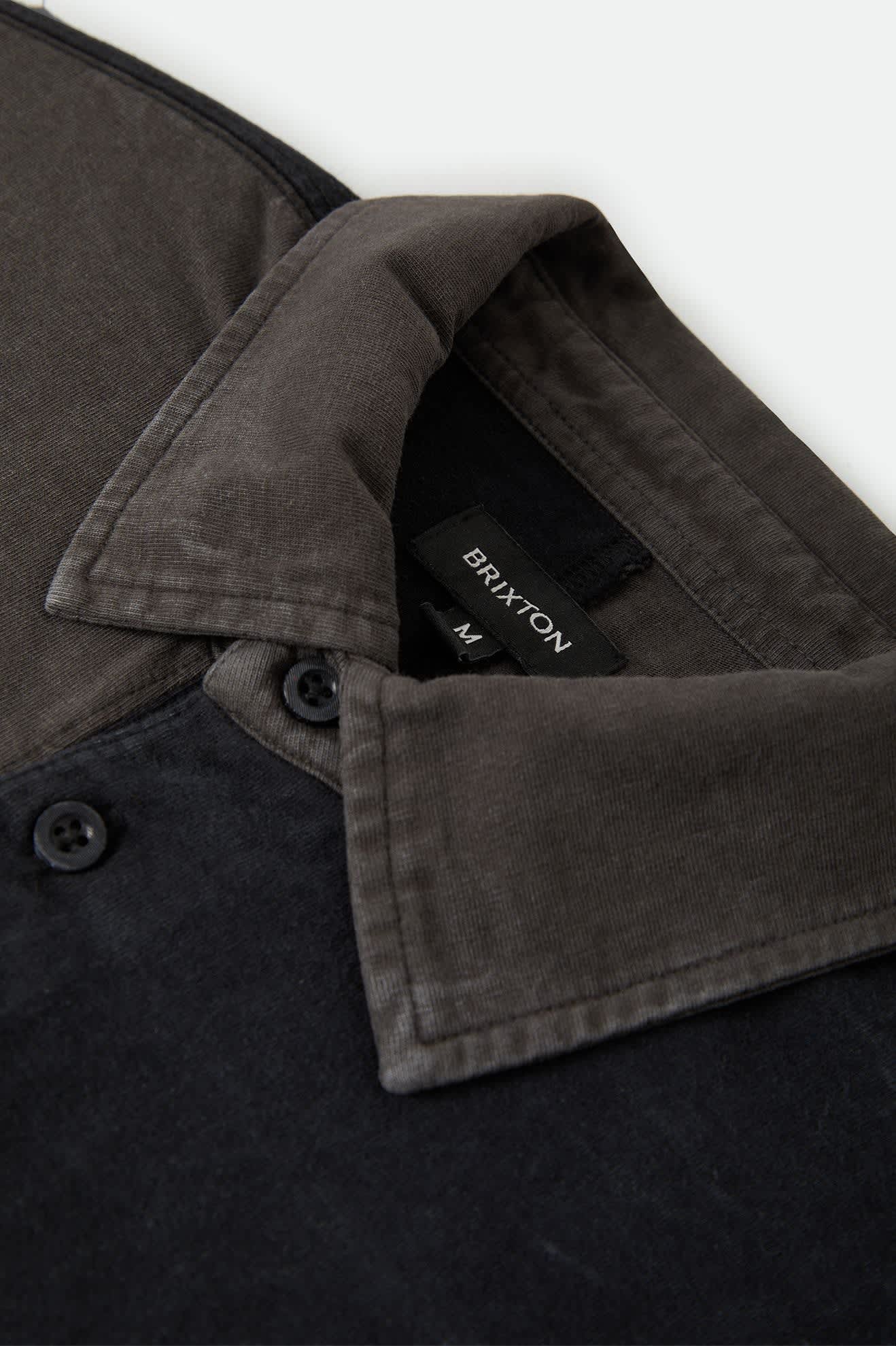 Men's Deco Relaxed Polo T-Shirt in the color Washed Black - Additional Laydown image