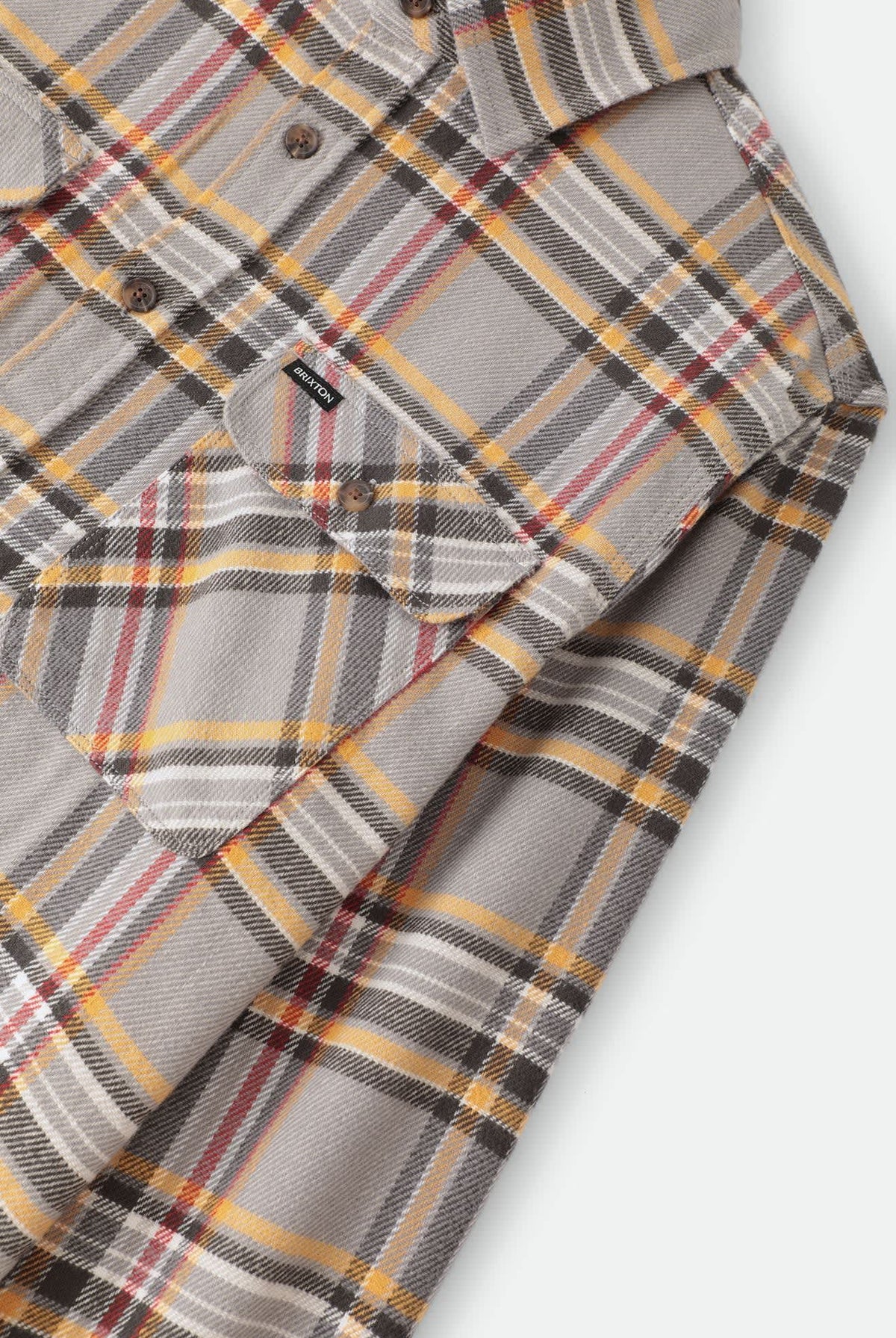 Men's Bowery Flannel in the color Washed Grey/Multi - Additional Laydown image