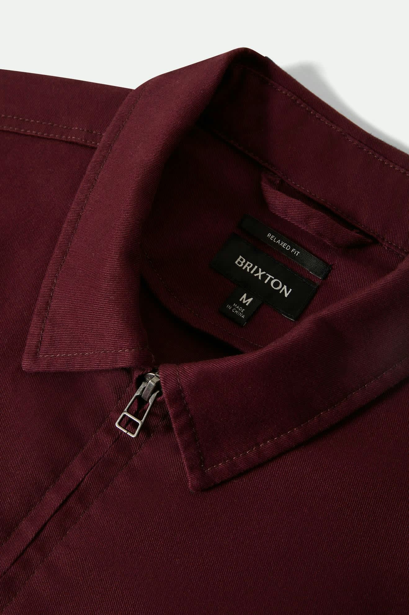 Men's Union Relaxed Harrington Jacket in the color Port - Additional Laydown image