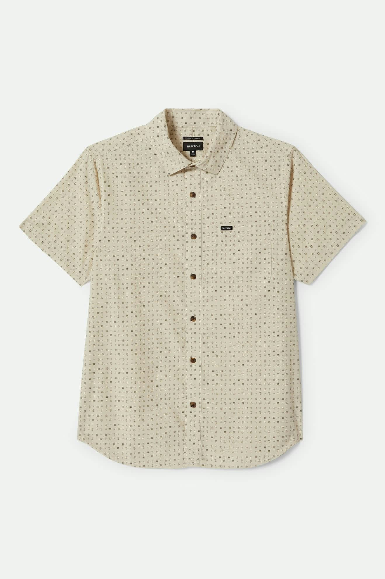 Men's Charter Print S/S Shirt in the color Off White/Micro Floral - Front Product View