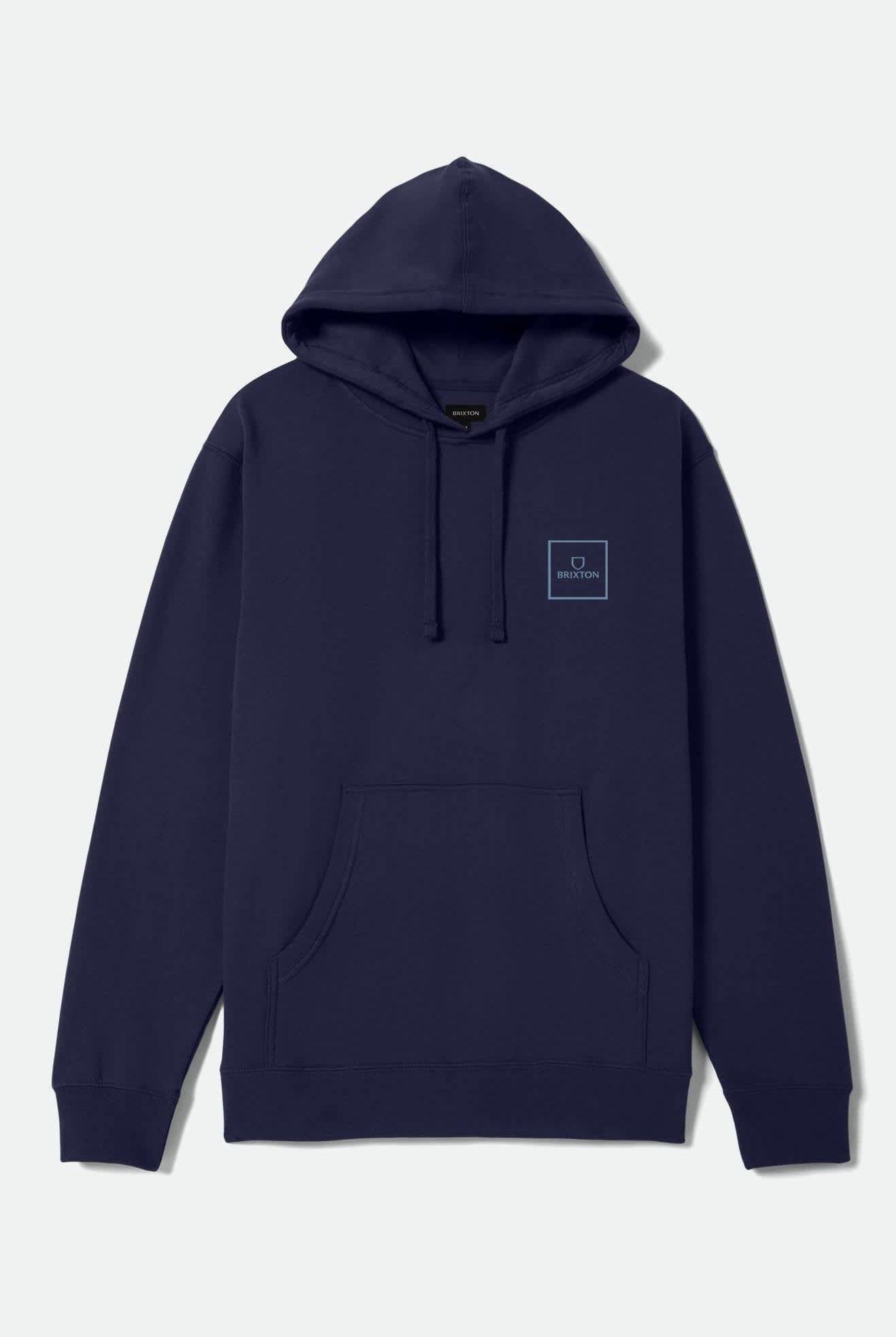 Men's Alpha Square Hoodie in the color Classic Navy/Borrowed Blue - Front Product View