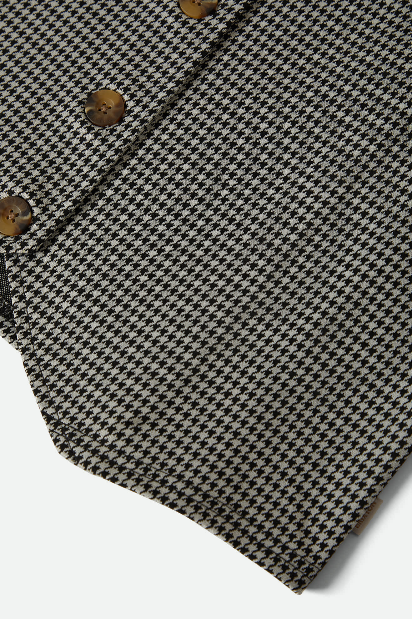 Women's Houndstooth Leisure Vest in the color Winter White/Black - Additional Laydown image