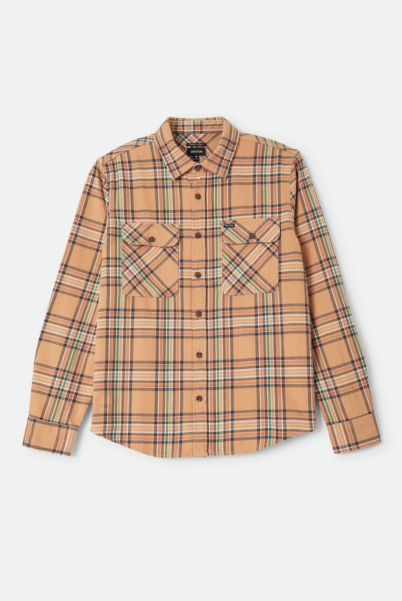 Men's Bowery Flannel in the color Khaki/Multi - Front Product View
