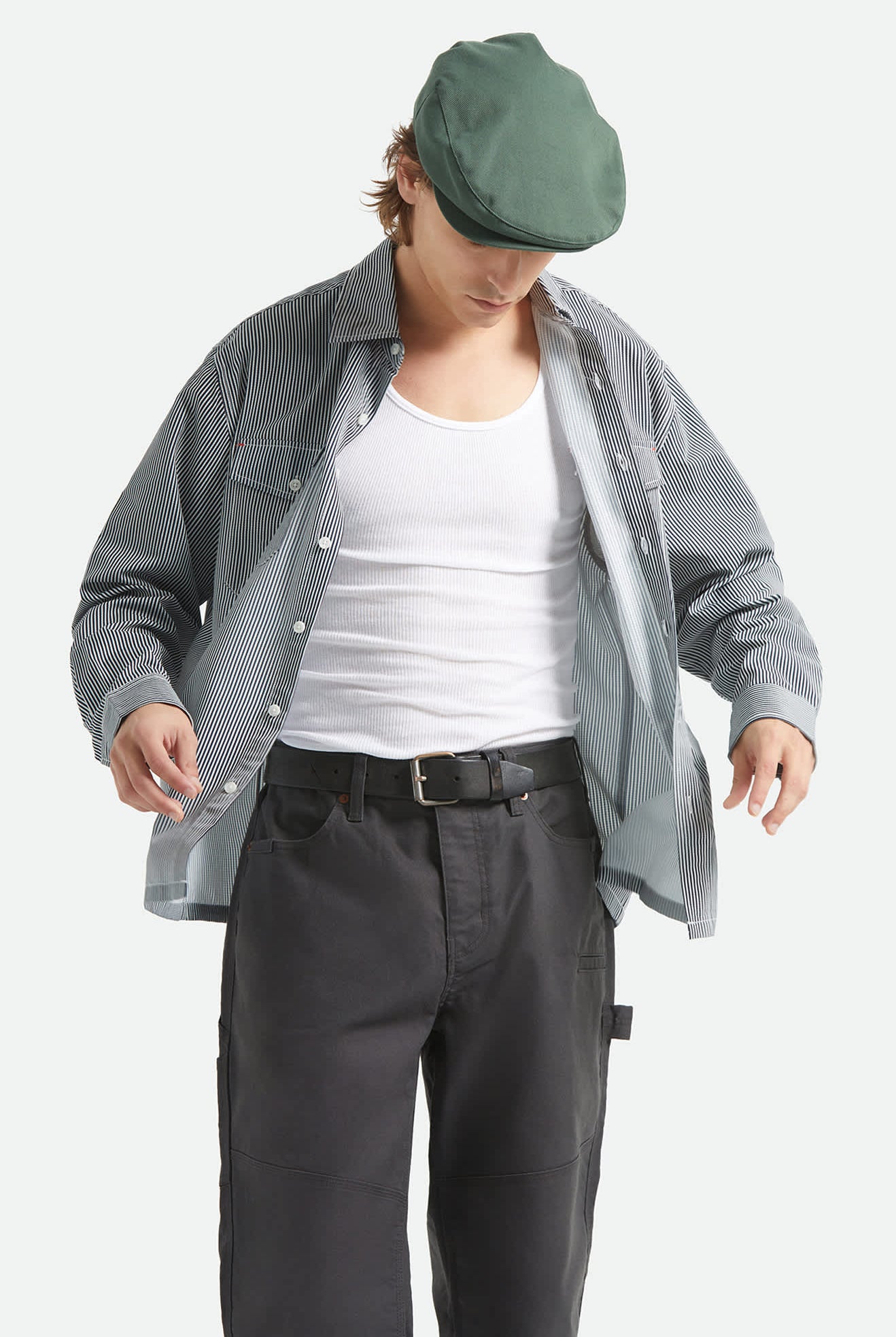 Men's Journey Lightweight Long Sleeve Shirt in the color Navy/White Stripe - Additional Fit image