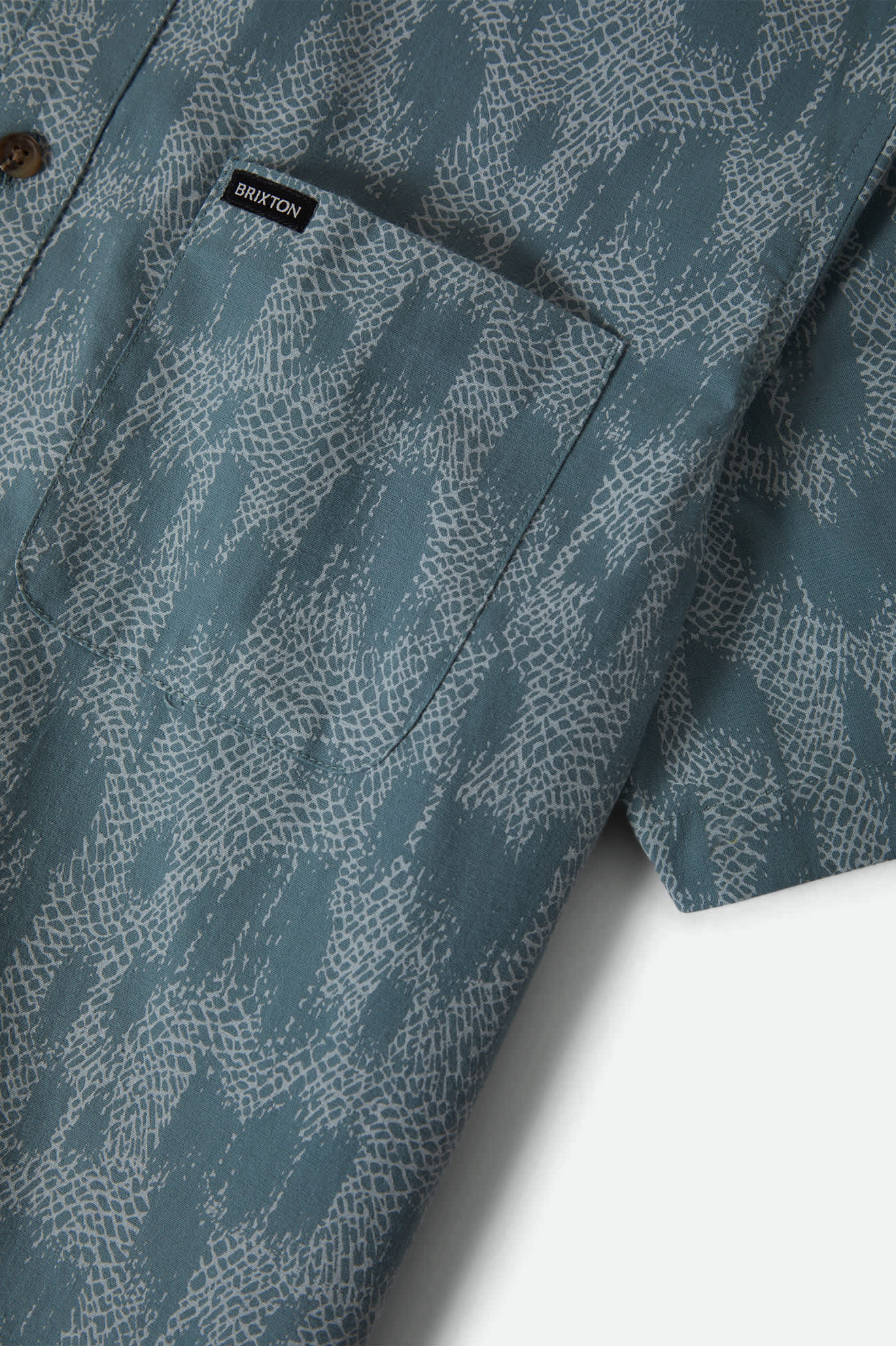 Men's Charter Print Short Sleeve Shirt in the color Trooper Crackle Paint - Additional Laydown image