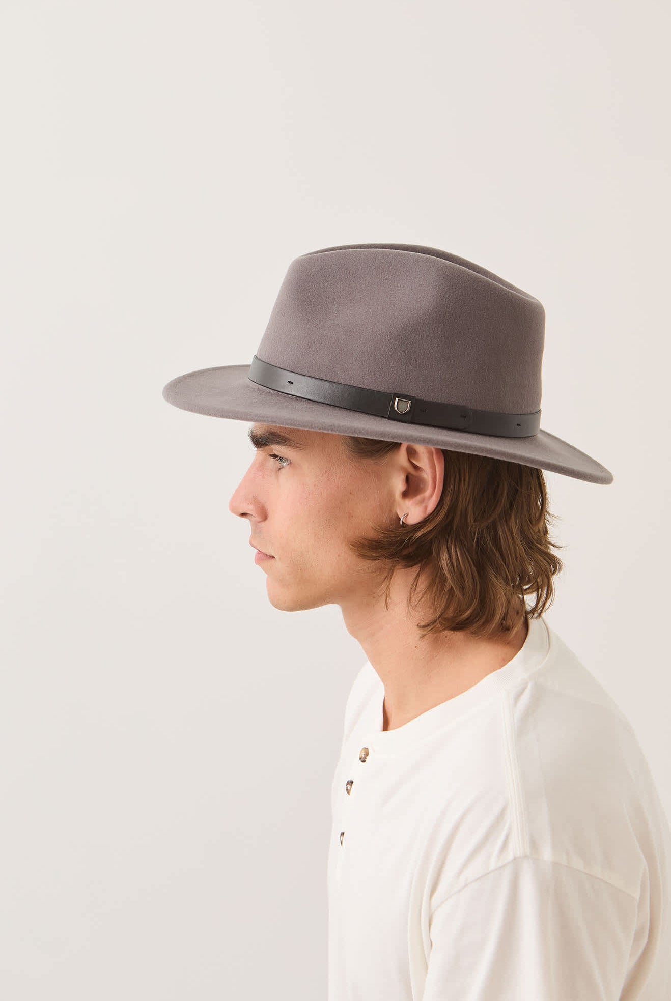 Unisex Messer Fedora in the color Grey/Grey - Men's Side View