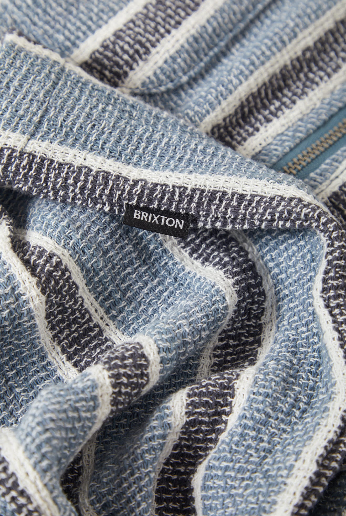 Men's The Dexter Textured Stripe Short Sleeve Shirt in the color Black/Dusty Blue - Additional Laydown image