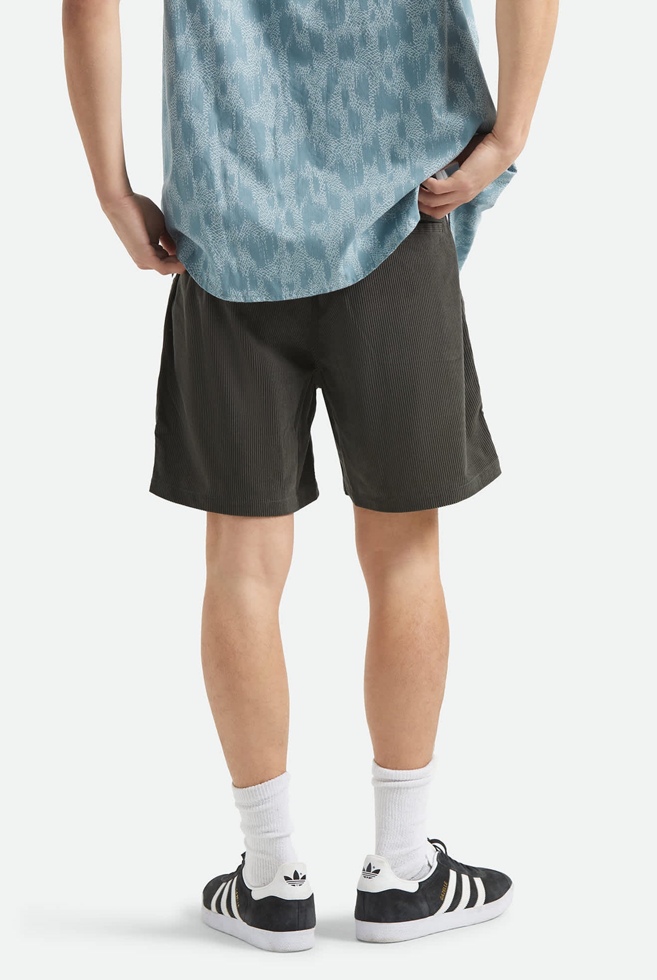 Men's Everyday Corduroy Short in the color Vintage Black - Men's Back View