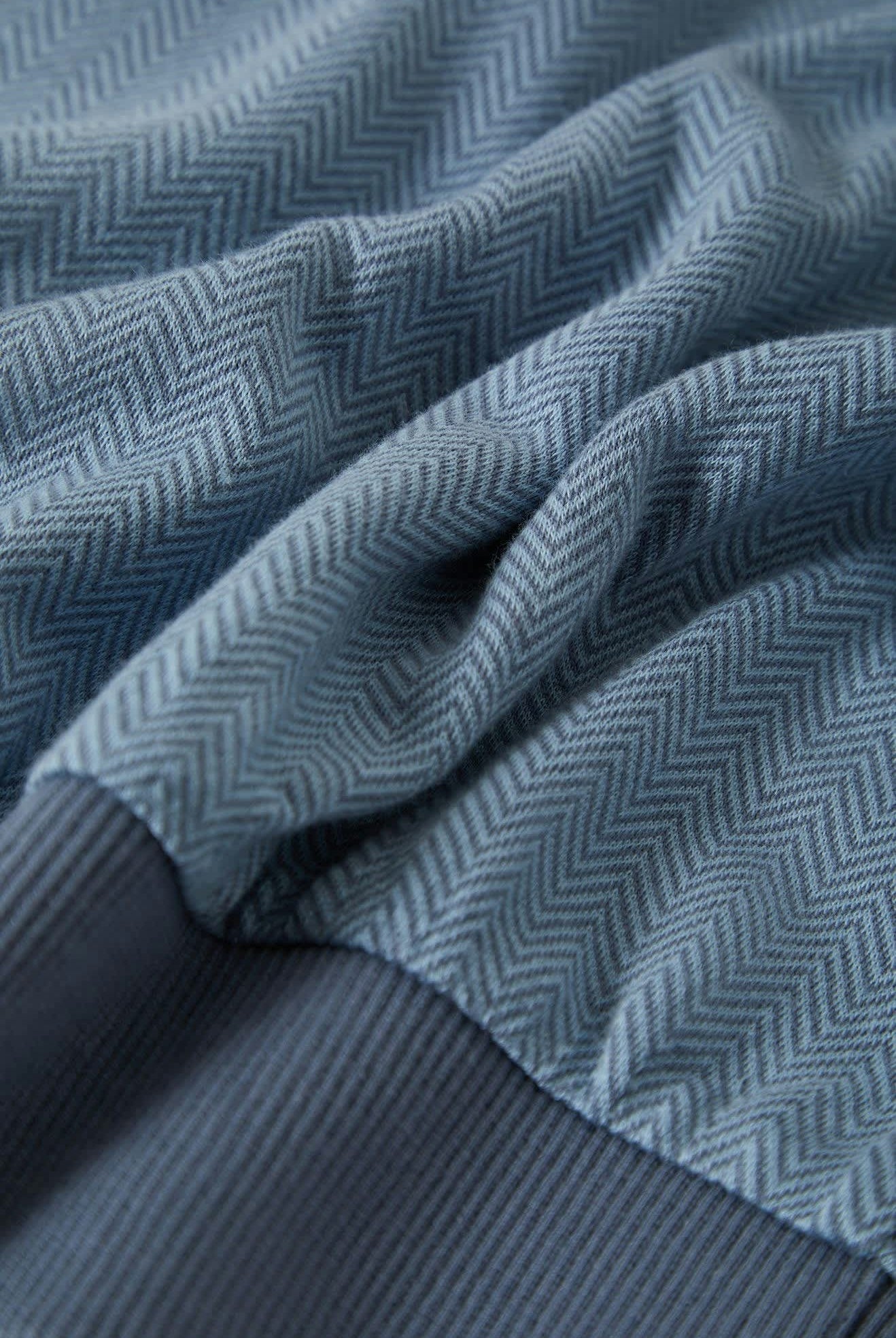 Men's Weekend Herringbone S/S Polo in the color Borrow Blue/Berring Sea - Additional Laydown image