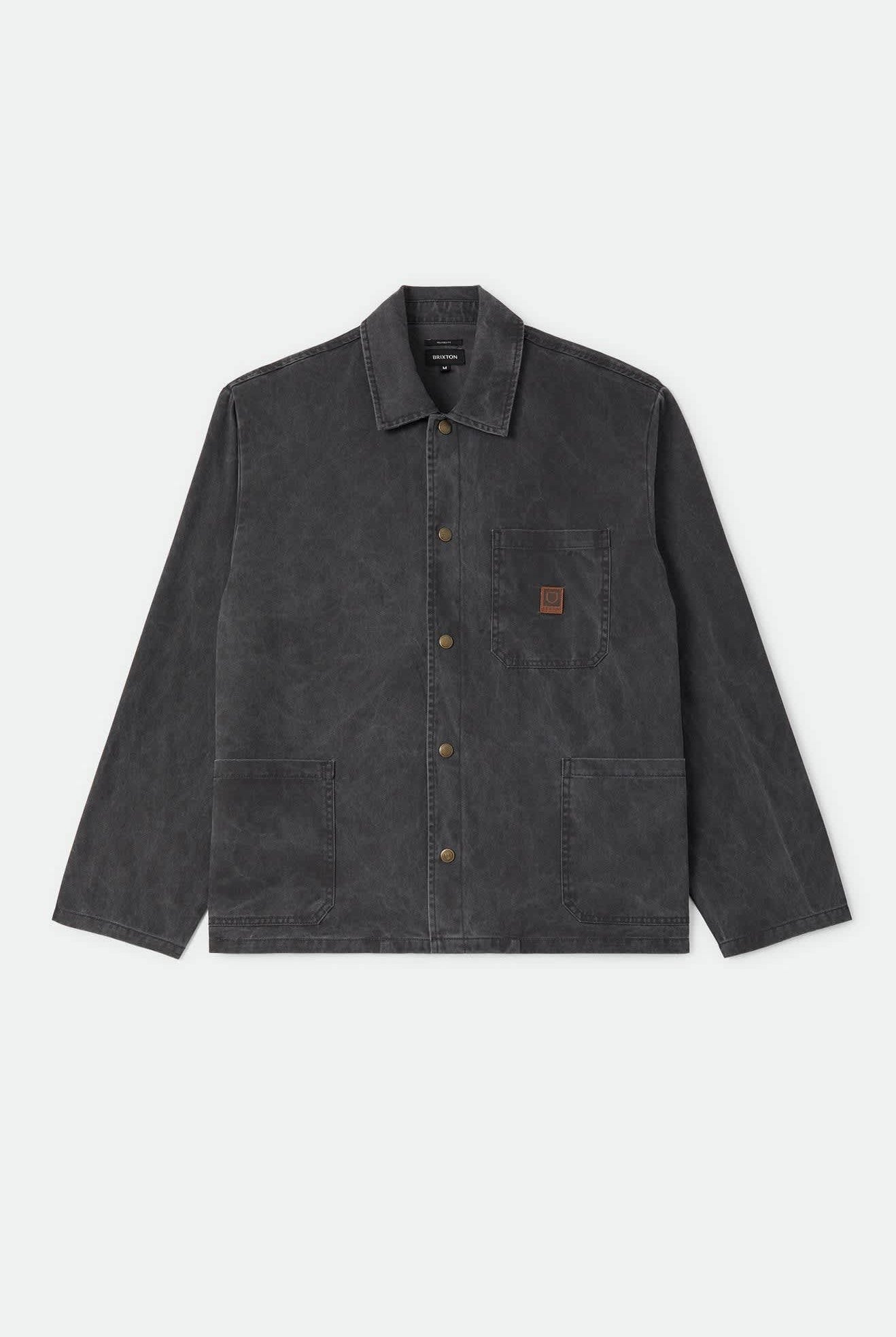 Men's Painters Jacket in the color Washed Black - Front Product View