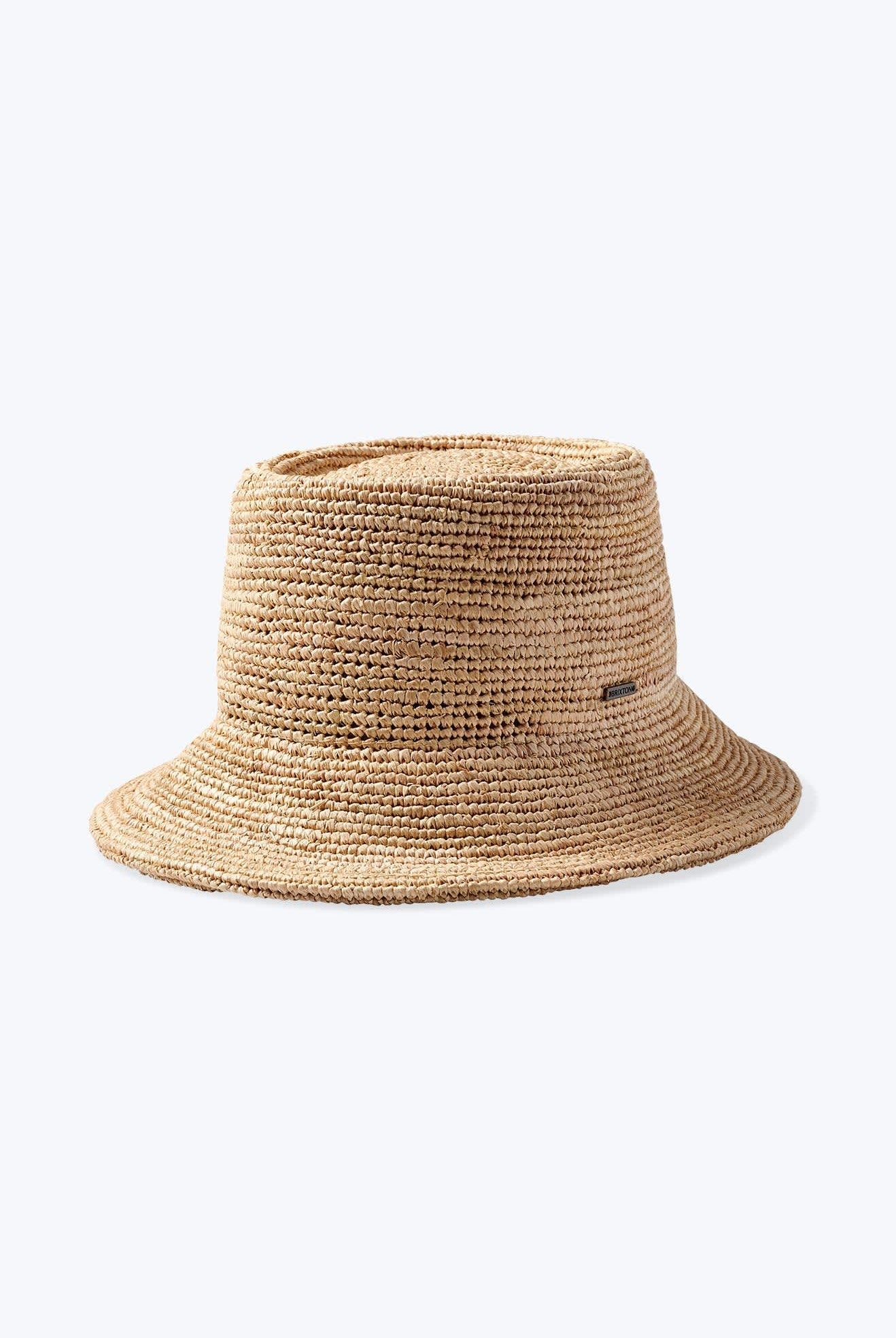 Women's Ellee Straw Bucket Hat in the color Tan - Front Product View
