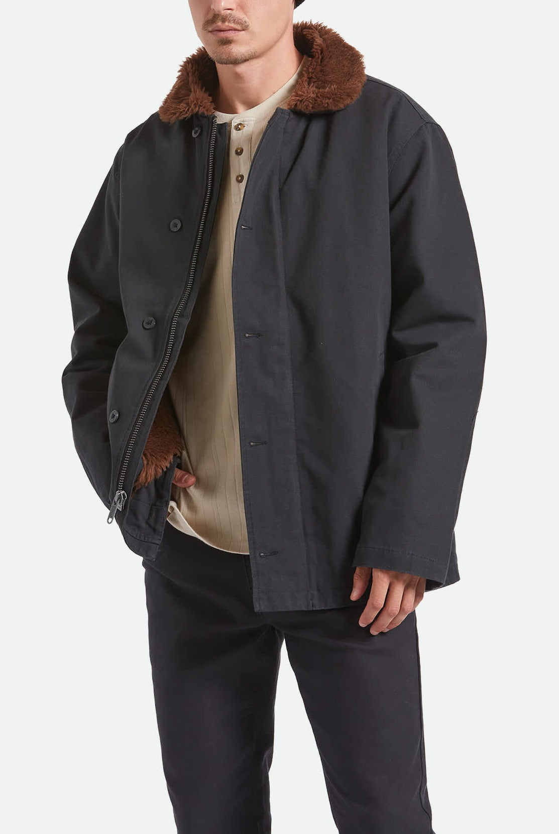 Men's Mast Jacket in the color Black - Men's Front View