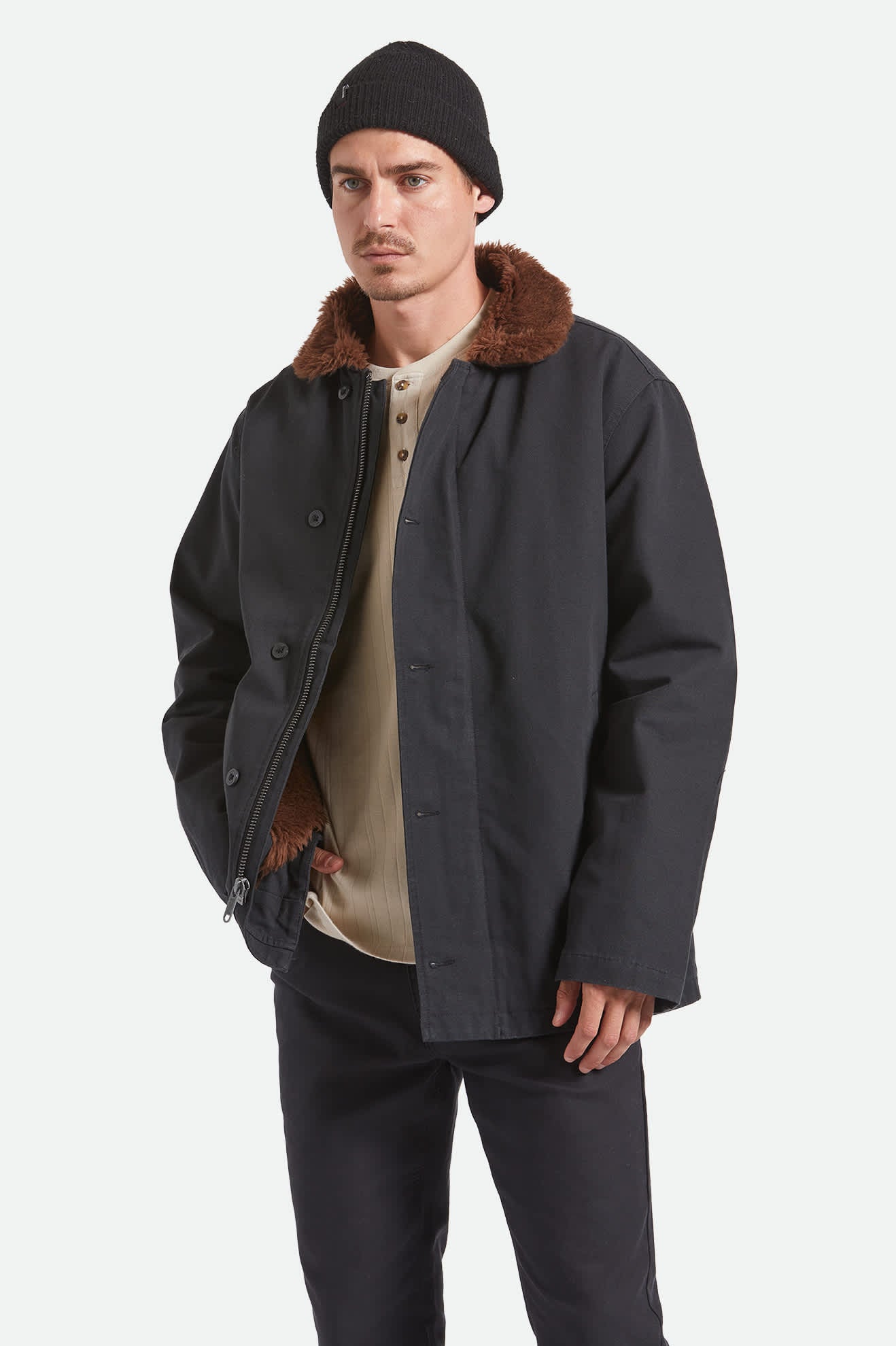 Men's Mast Jacket in the color Black - Men's Front View