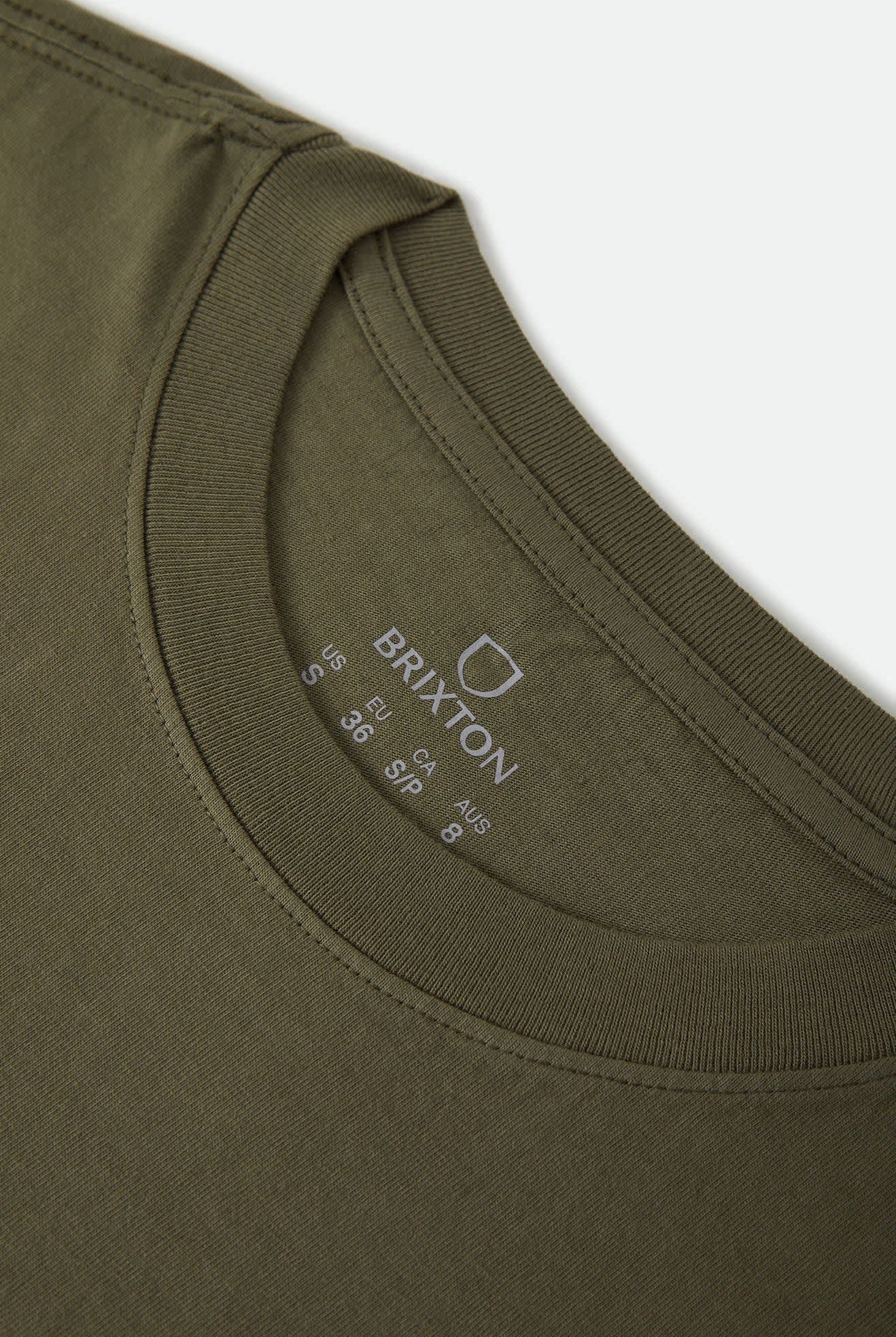 Women's Your Destination Awaits Boxy Crop Top in the color Dark Olive - Additional Laydown image