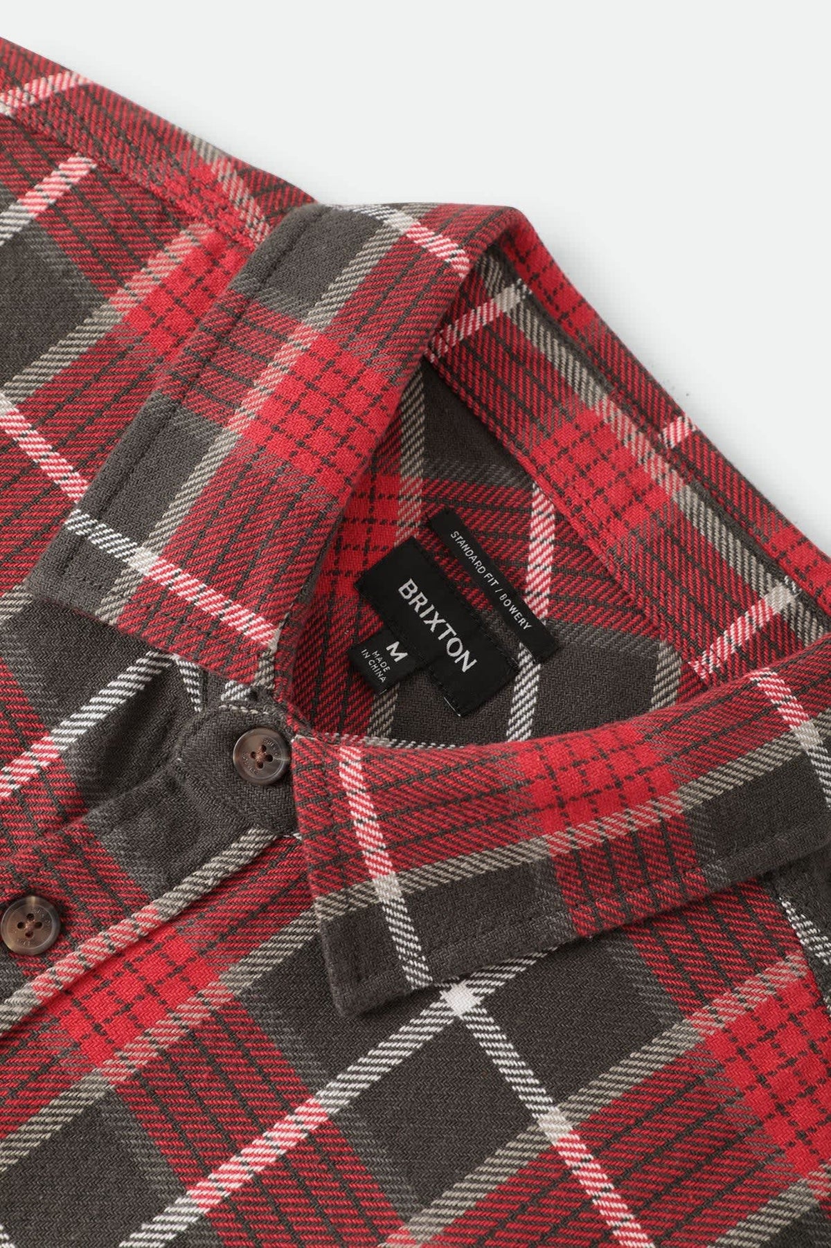 Men's Bowery Flannel in the color Washed Red/Black - Additional Laydown image