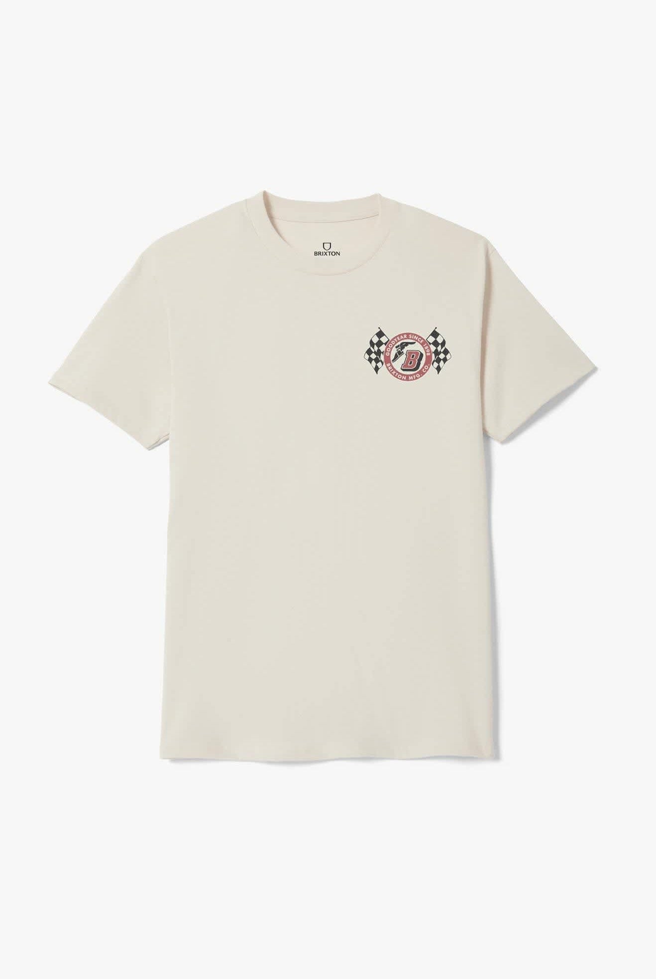 Men's Goodyear Speedway Sleeve Standard T-Shirt in the color Cream - Front Product View