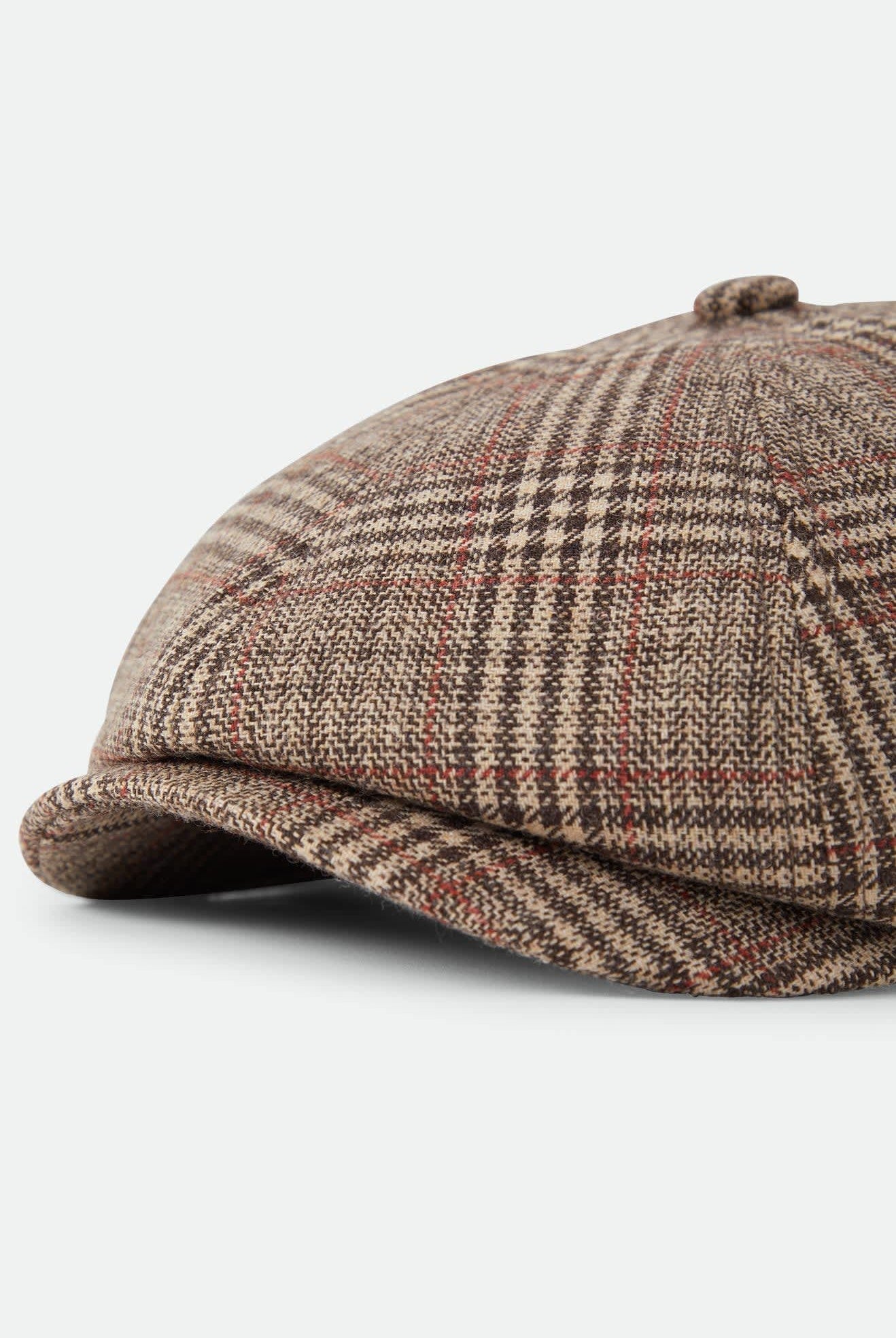 Unisex Brood Newsboy Cap in the color Brown/Tan/Red Plaid - Additional Laydown image