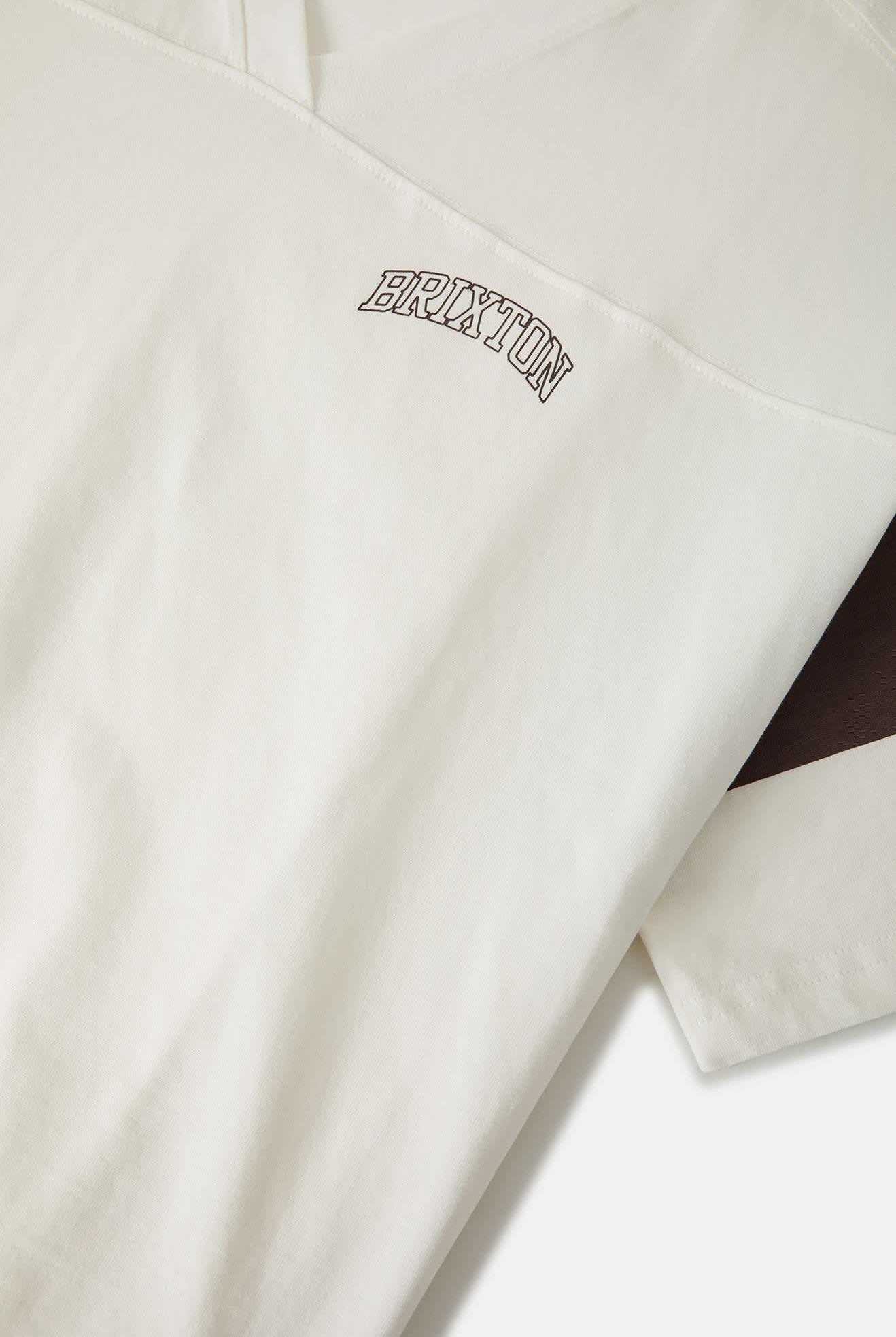 Women's Brixton Boxy Cropped Football T-Shirt in the color Off White - Additional Laydown image