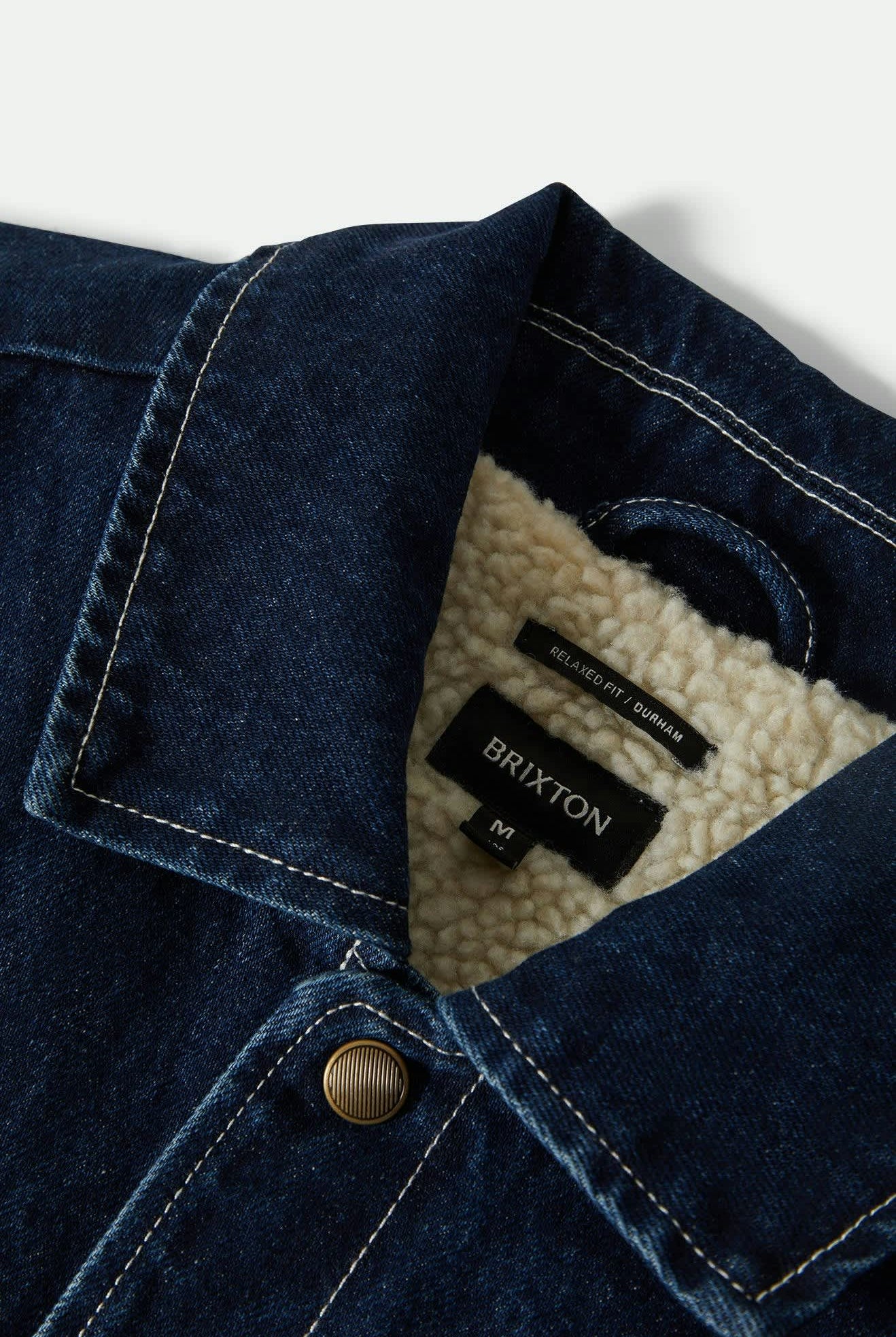 Men's Durham Sherpa Lined Jacket in the color Medium Wash Denim - Additional Laydown image