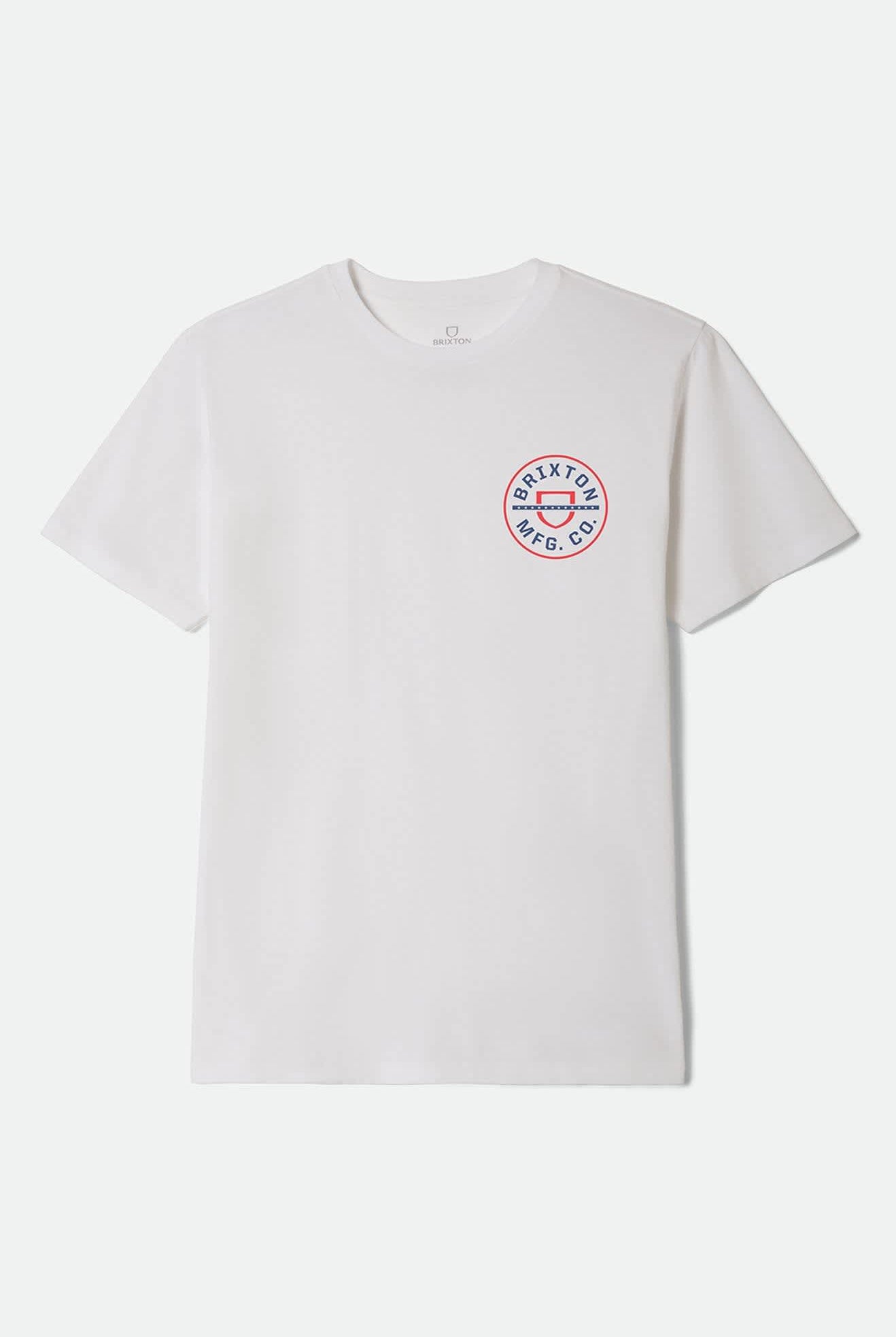Men's Crest Starline Short Sleeve Standard T-Shirt in the color White/Red/Navy - Front Product View