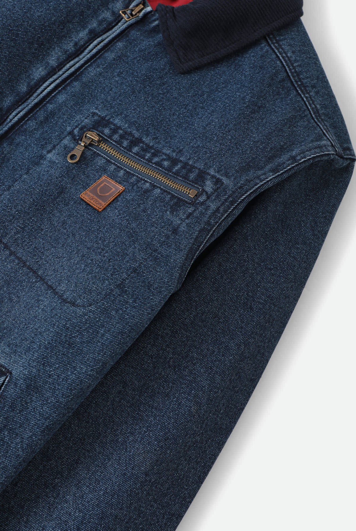 Men's Mechanic Garage Zip Lined Jacket in the color Rinse Denim - Additional Laydown image