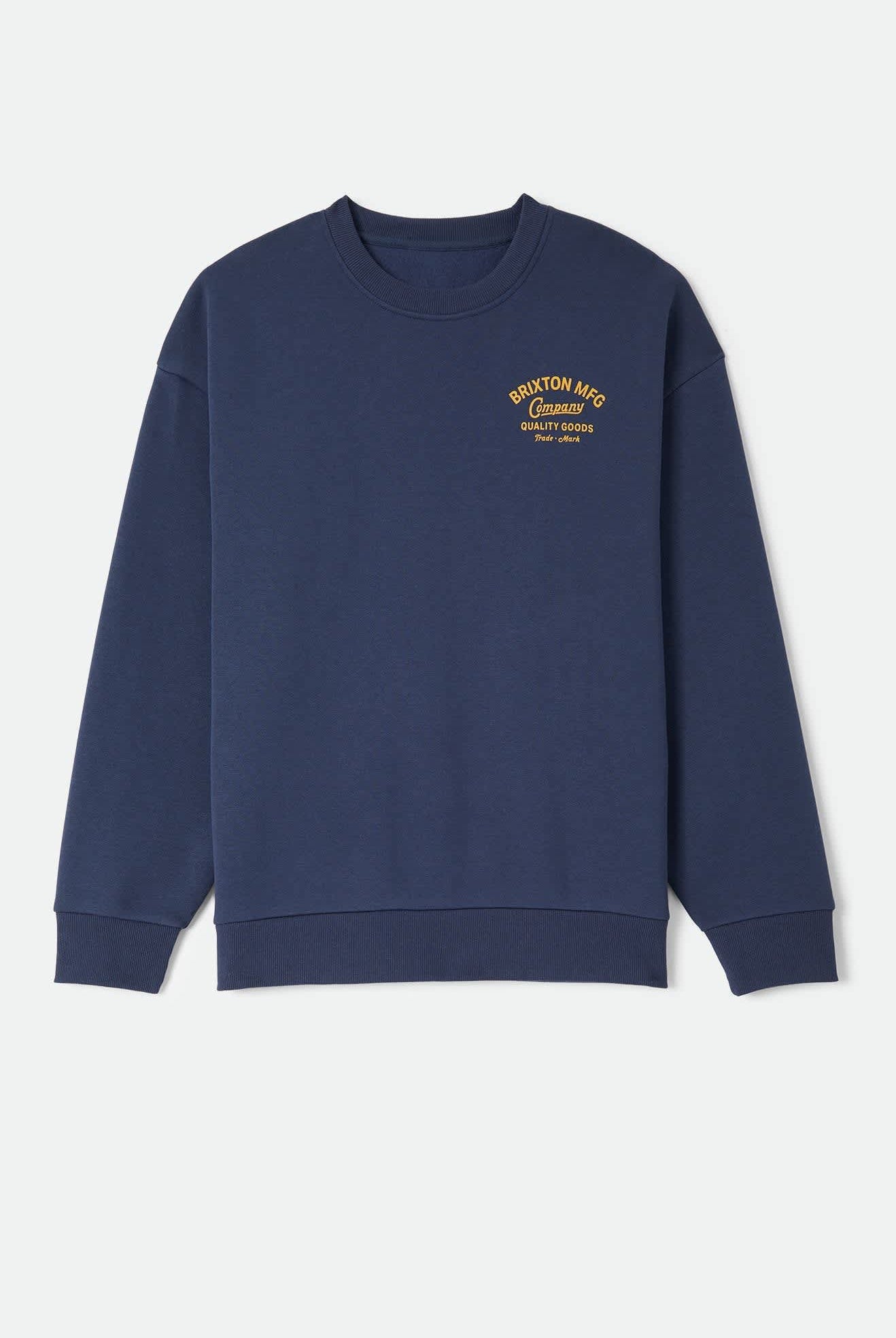 Men's Straton Crew in the color Washed Navy - Front Product View