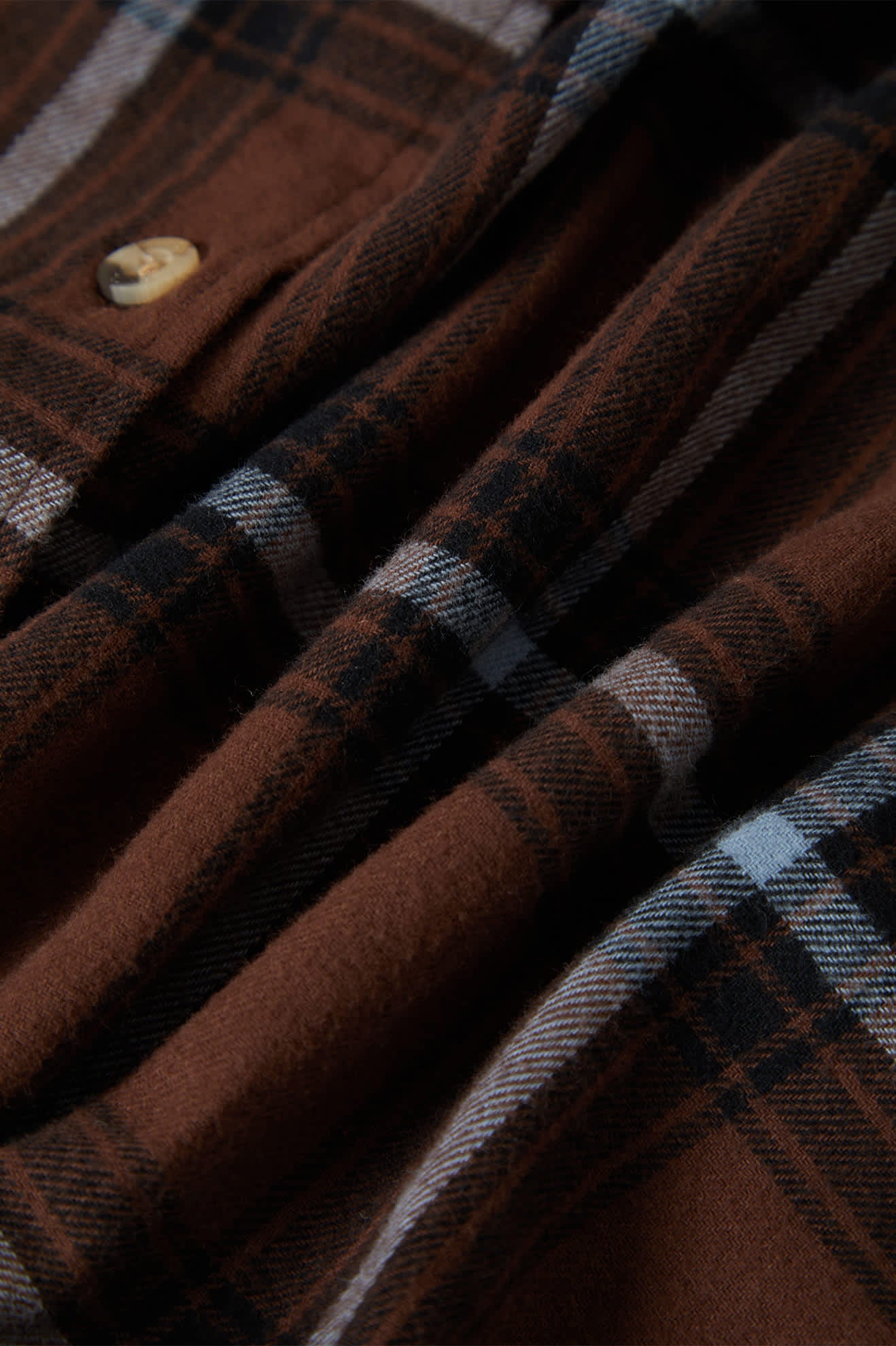 Women's Bowery Vintage Overshirt in the color Pinecone Brown/Black/Borrowed Blue - Additional Laydown image