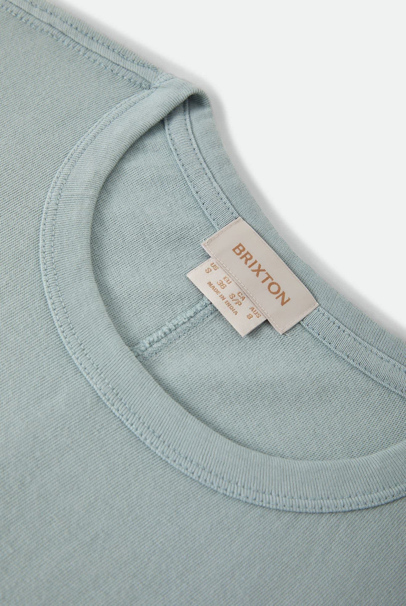 Women's Carefree Organic Garment Dye Perfect T-Shirt in the color Sea Grass - Additional Laydown image