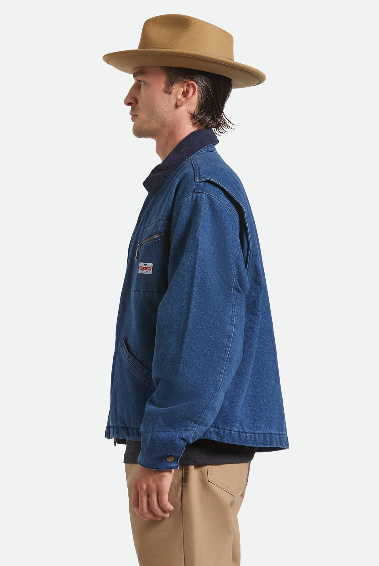 Unisex Swindle Convertabrim Fedora in the color Antique Bronze - Men's Side View