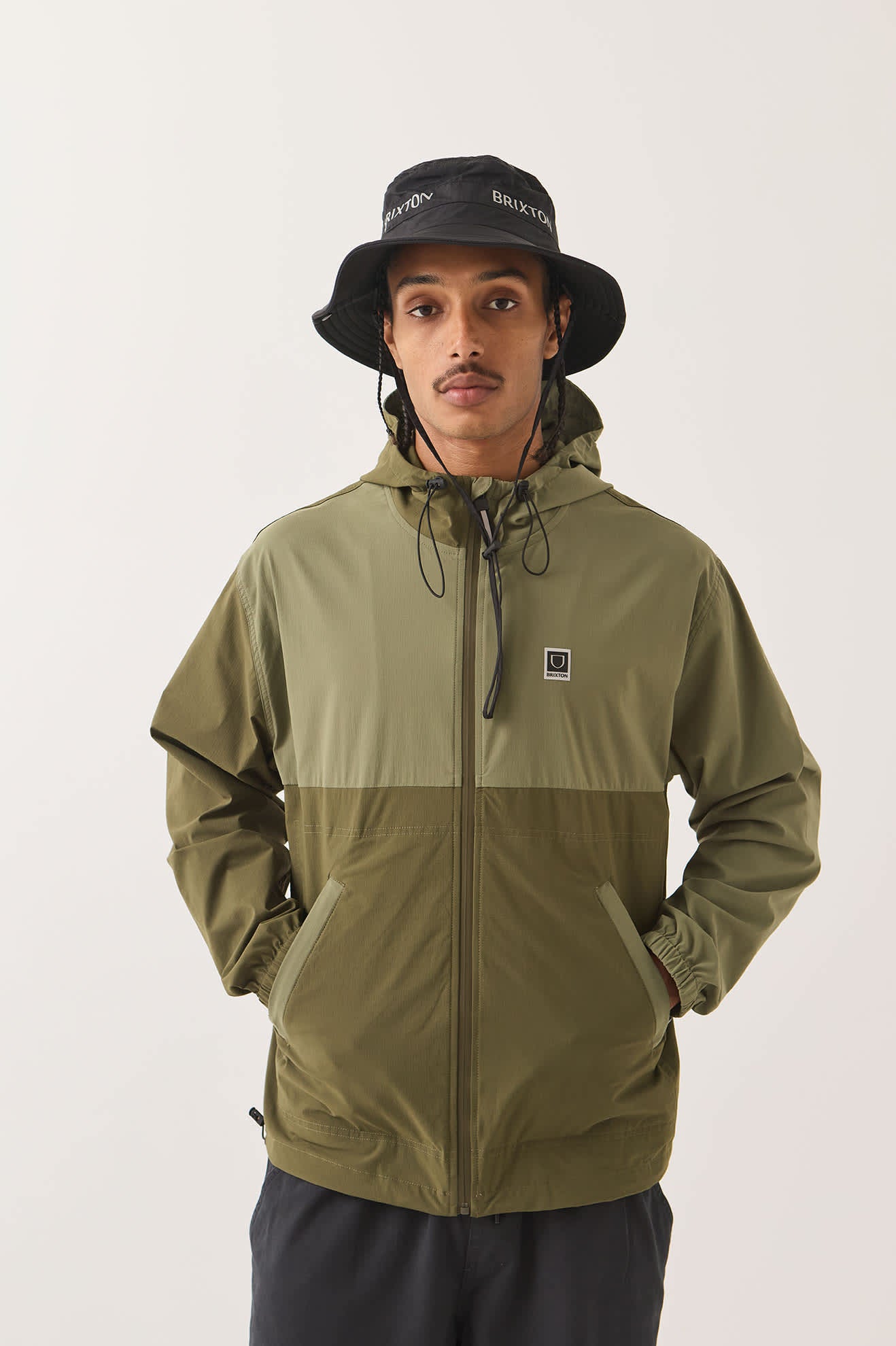 Men's Journey Zip Jacket in the color Dark Olive/Olive Surplus - Additional Fit image